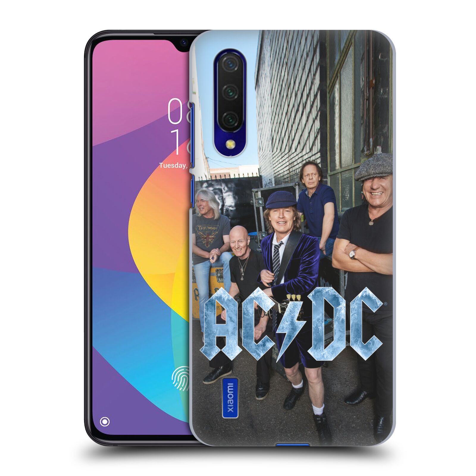 Zadní kryt na mobil Xiaomi MI 9 LITE rocková skupina ACDC fotka garáž