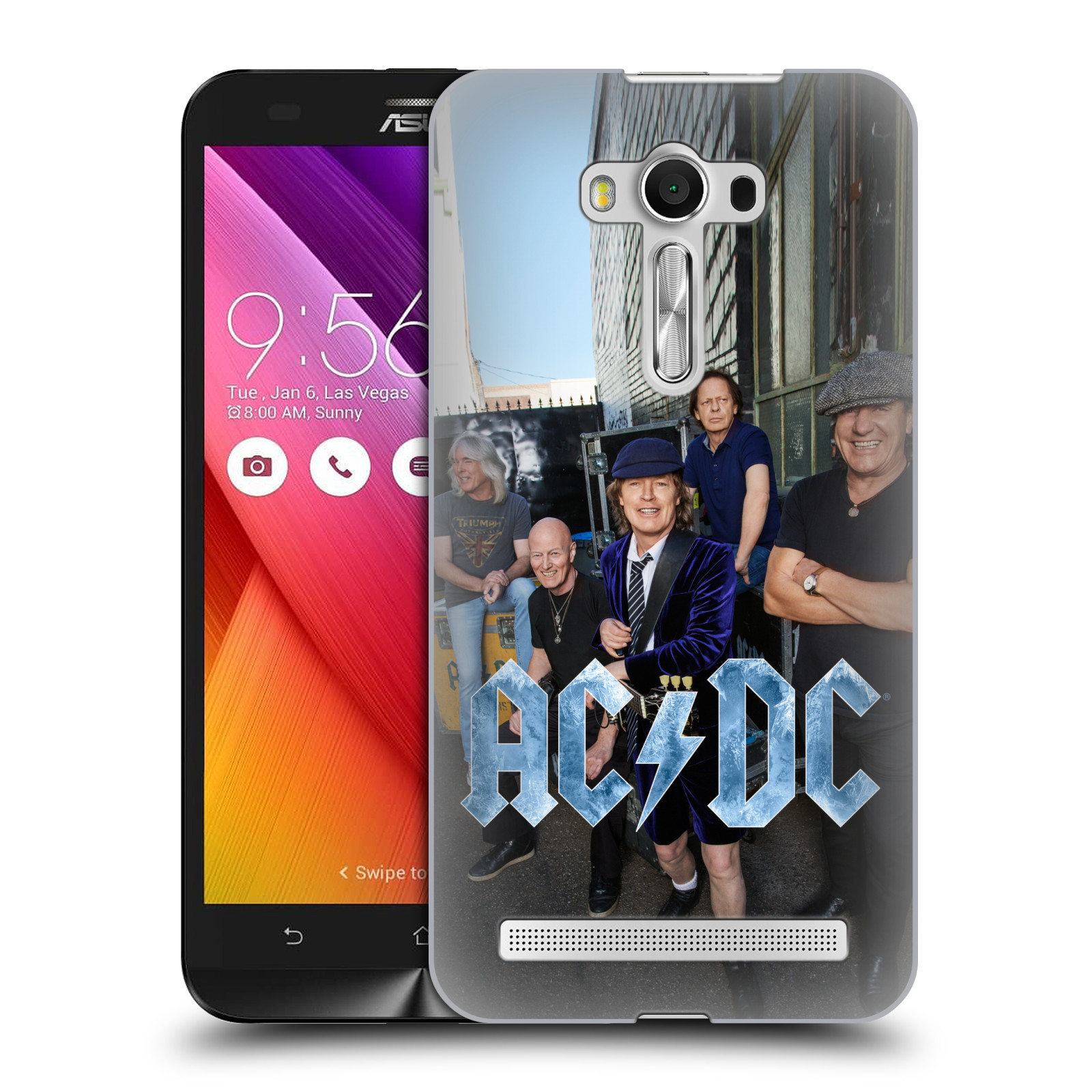 HEAD CASE plastový obal na mobil Asus Zenfone 2 LASER (5,5 displej ZE550KL) rocková skupina ACDC fotka garáž