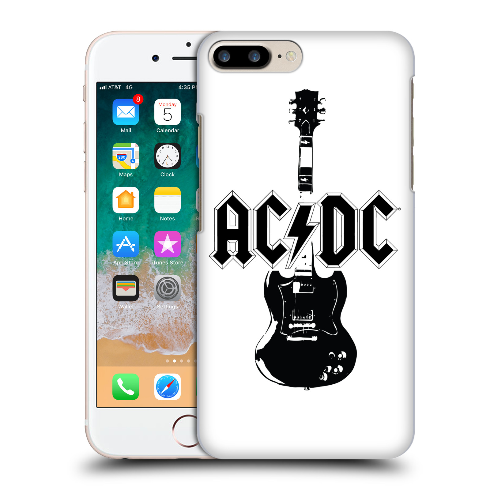 Zadní obal pro mobil Apple Iphone 7+ /  8+ - HEAD CASE - ACDC - černá kytara