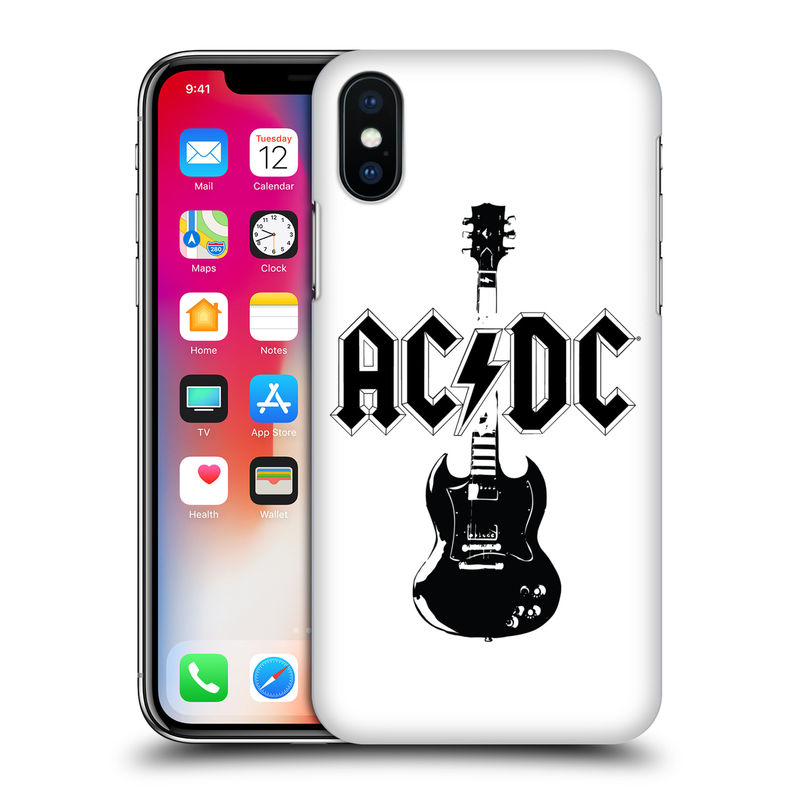 Zadní obal pro mobil Apple Iphone X / XS - HEAD CASE - ACDC - černá kytara