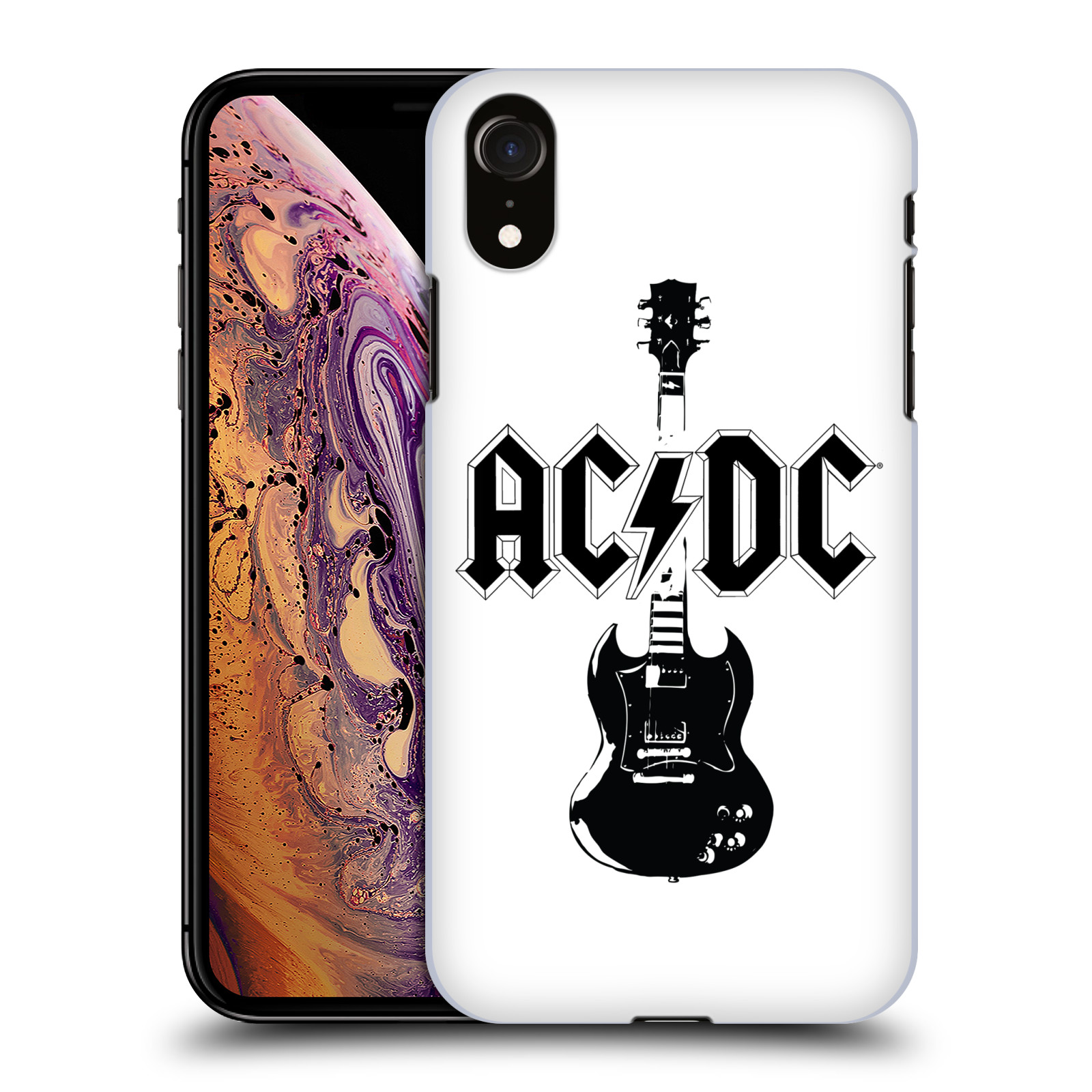 Zadní obal pro mobil Apple Iphone XR - HEAD CASE - ACDC - černá kytara