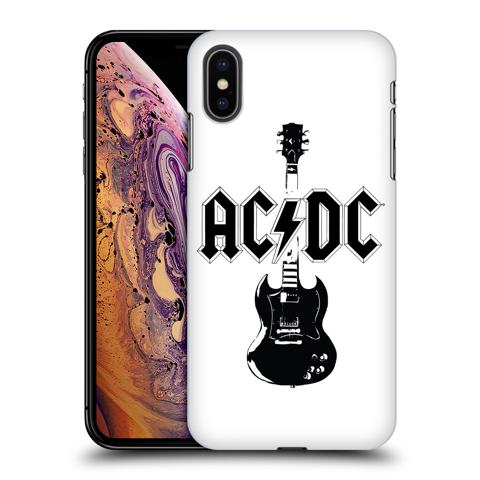 Zadní obal pro mobil Apple Iphone XS MAX - HEAD CASE - ACDC - černá kytara