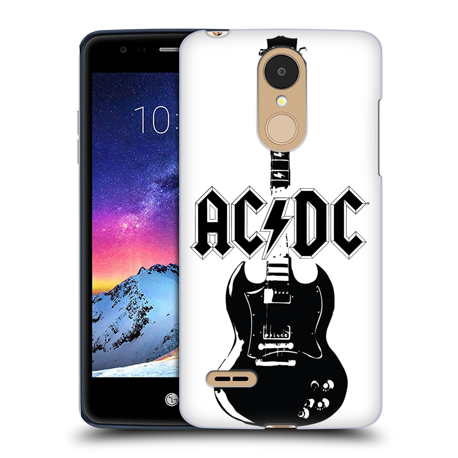 HEAD CASE plastový obal na mobil LG K9 / K8 2018 rocková skupina ACDC kytara černá a bílá