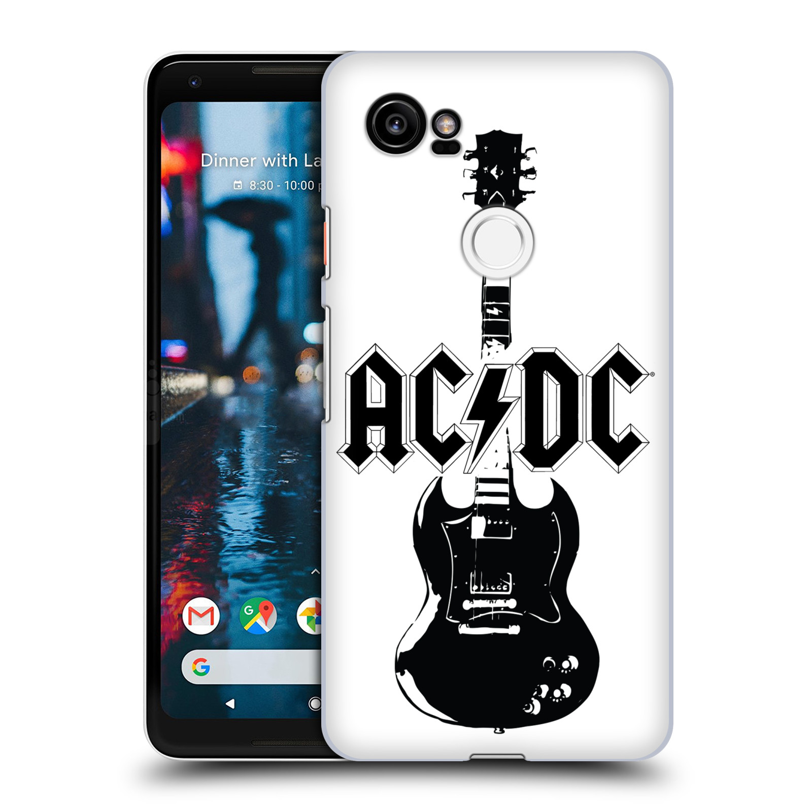 HEAD CASE plastový obal na mobil Google Pixel 2 XL rocková skupina ACDC kytara černá a bílá