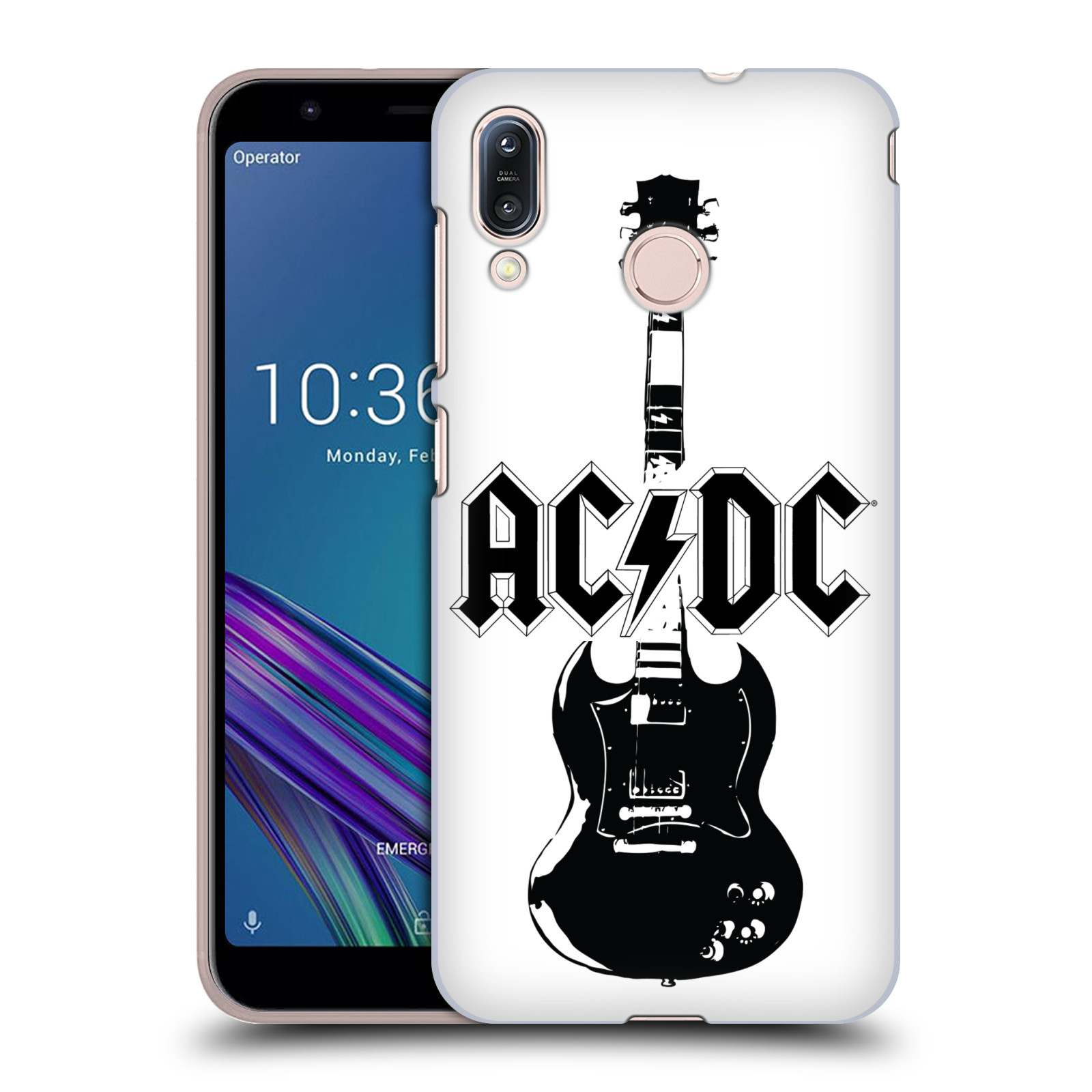 Zadní obal pro mobil Asus Zenfone Max (M1) ZB555KL - HEAD CASE - ACDC - černá kytara
