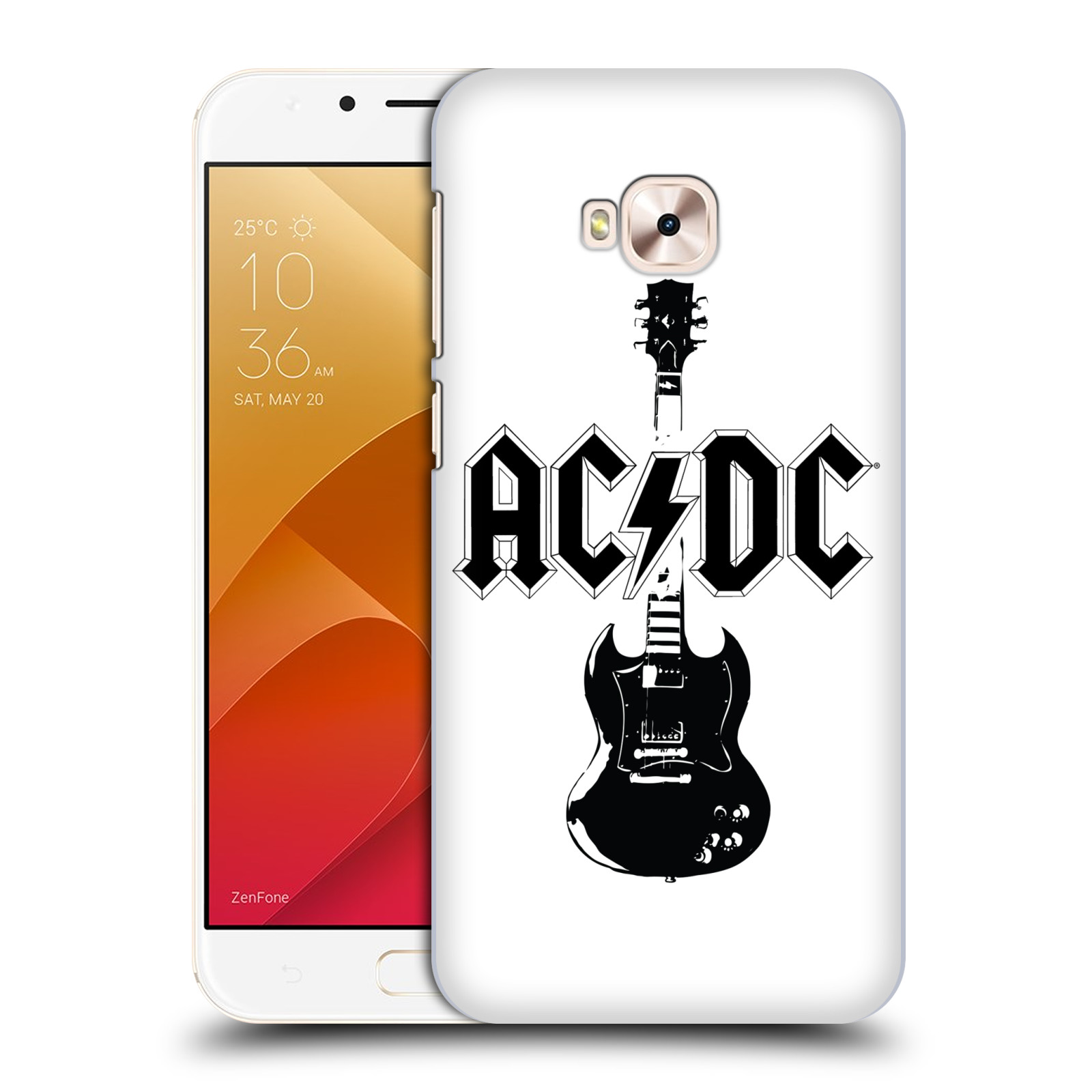 HEAD CASE plastový obal na mobil Asus Zenfone 4 Selfie Pro ZD552KL rocková skupina ACDC kytara černá a bílá