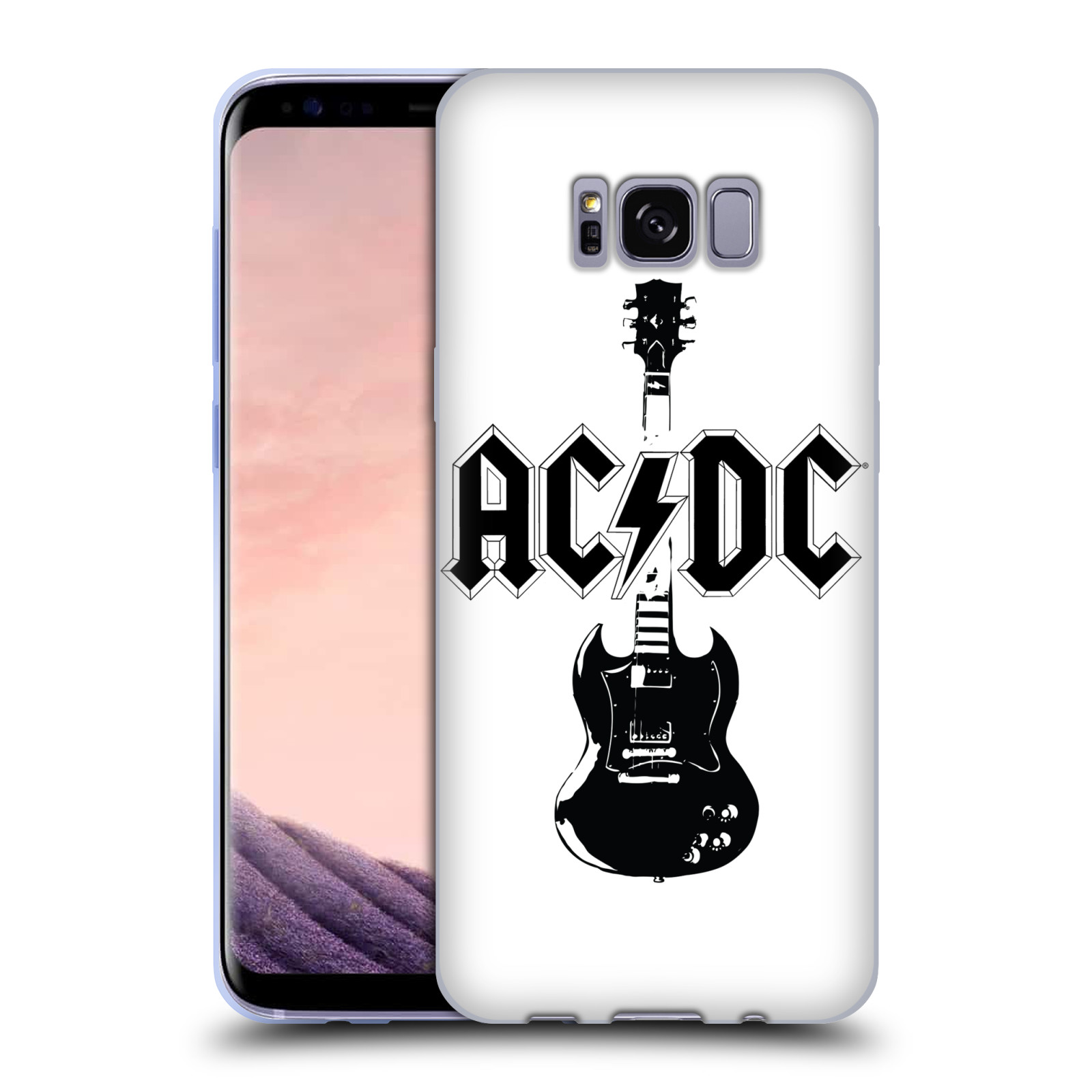 HEAD CASE silikonový obal na mobil Samsung Galaxy S8 rocková skupina ACDC kytara černá a bílá