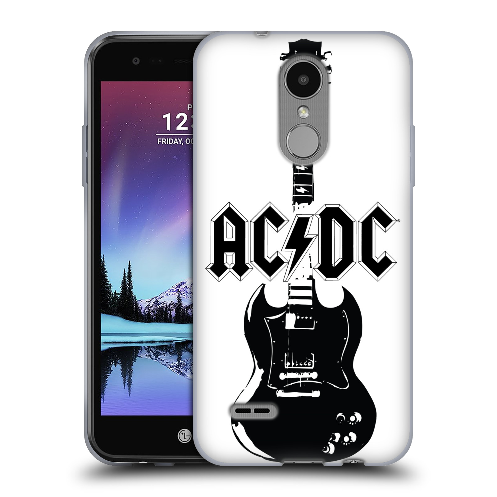 HEAD CASE silikonový obal na mobil LG K4 2017 / LG Phoenix 3 rocková skupina ACDC kytara černá a bílá