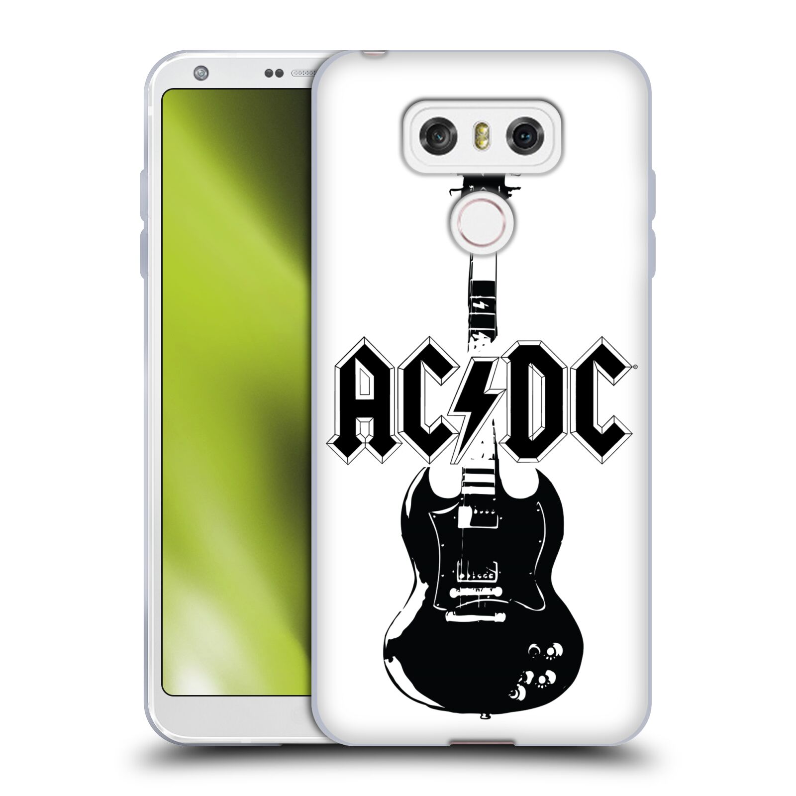 HEAD CASE silikonový obal na mobil LG G6 / G6 DUAL rocková skupina ACDC kytara černá a bílá