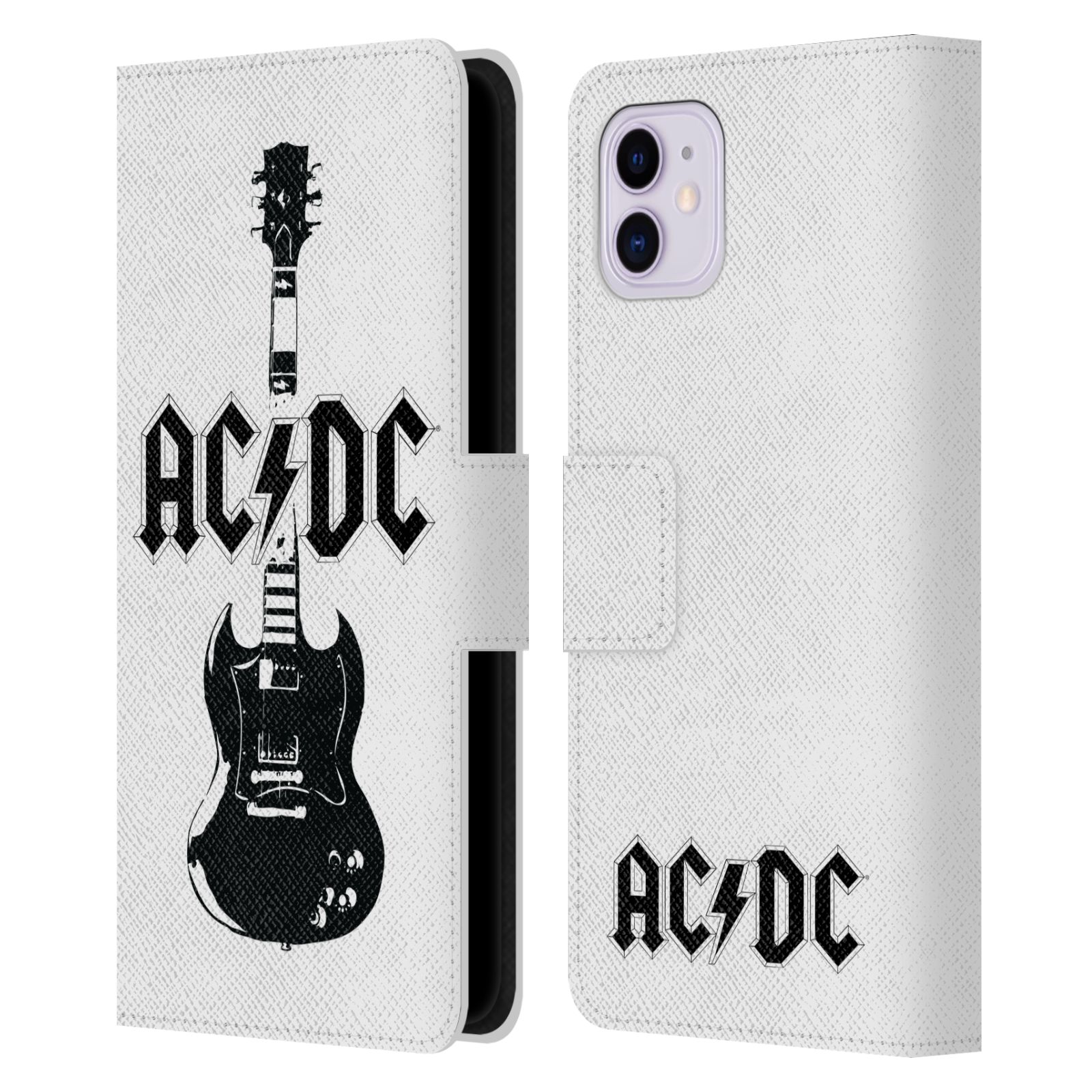 Pouzdro na mobil Apple Iphone 11 - Head Case - AC/DC - kytara bílé pozadí