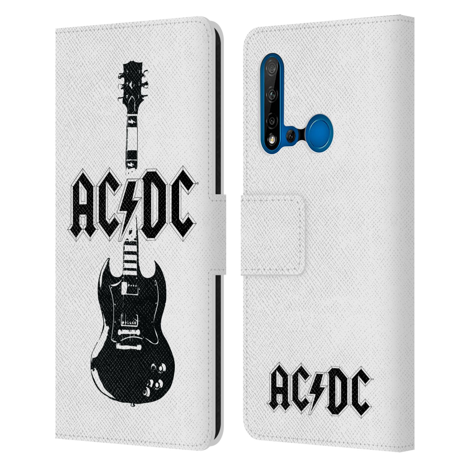 Pouzdro na mobil Huawei P20 LITE 2019 - Head Case - AC/DC - kytara bílé pozadí