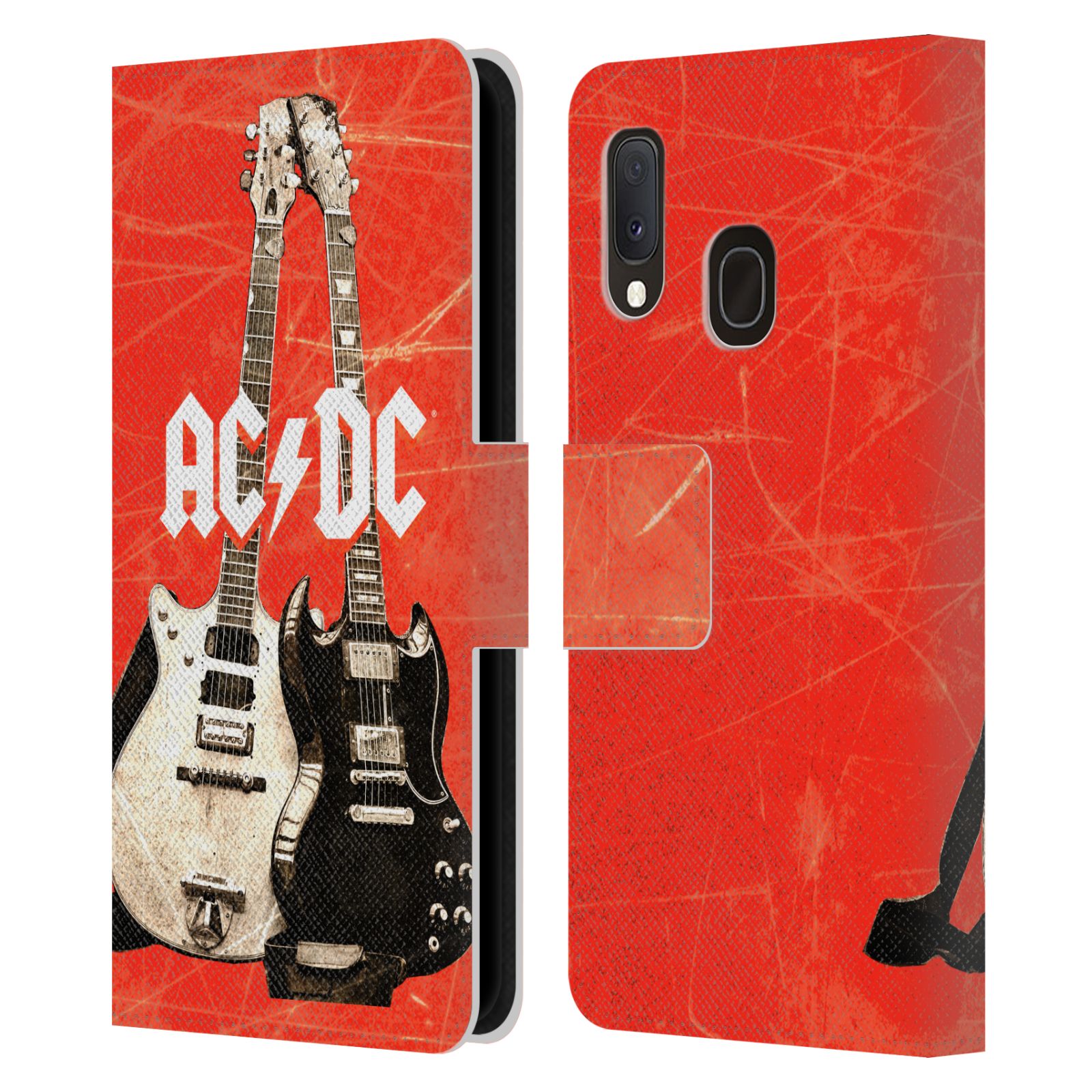 Pouzdro na mobil Samsung Galaxy A20e - Head Case - AC/DC - kytara červené pozadí