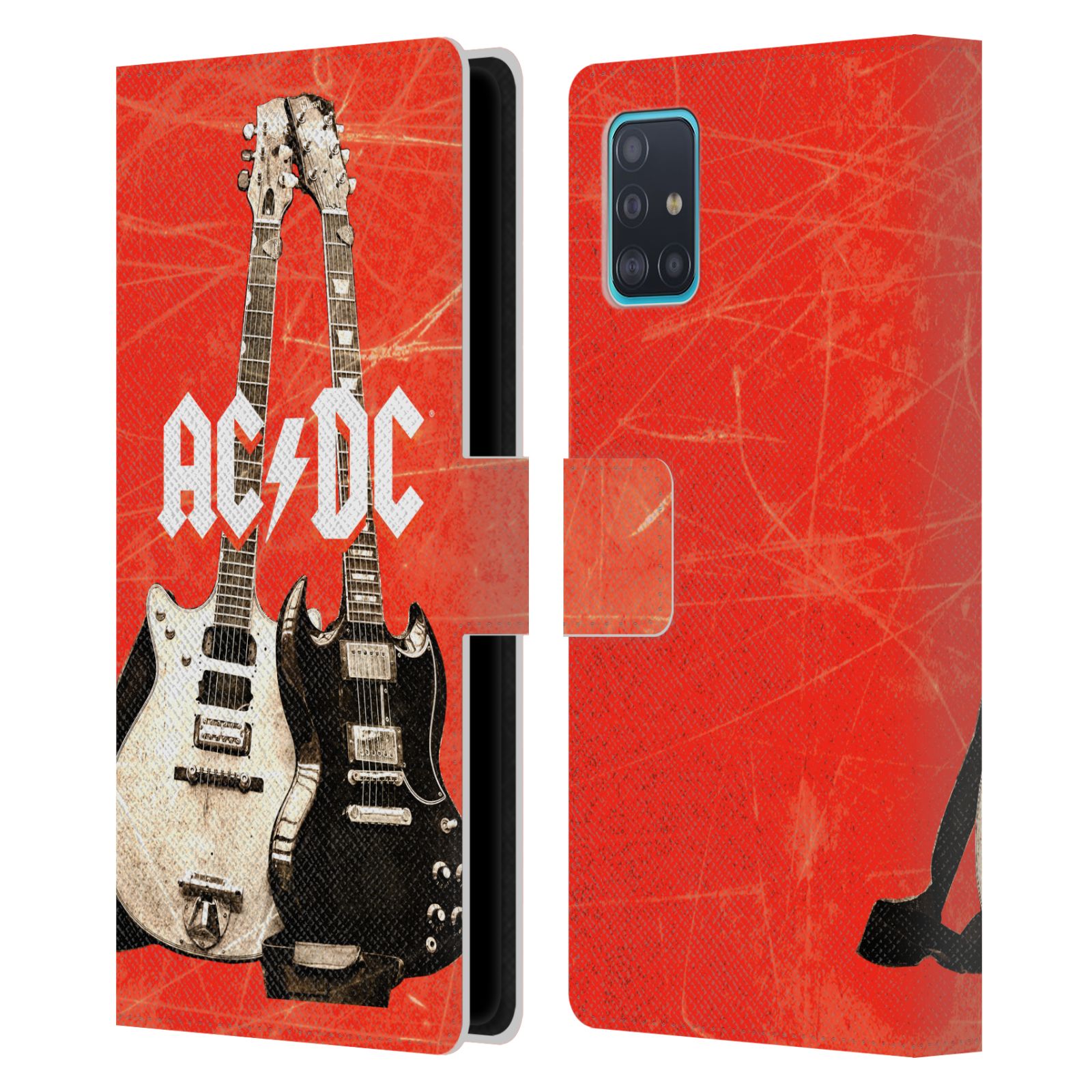 Pouzdro na mobil Samsung Galaxy A51 (A515F) - Head Case - AC/DC - kytara červené pozadí