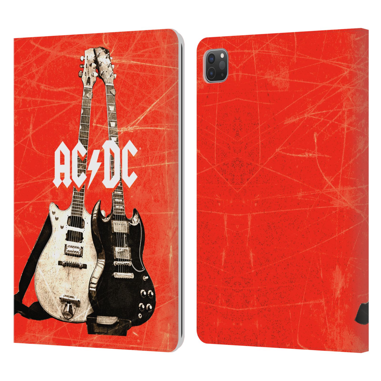 Pouzdro pro tablet Apple Ipad Pro 11 - HEAD CASE -  AC/DC - kytara červené pozadí