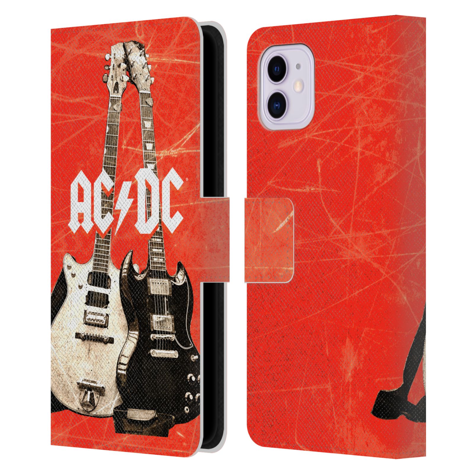 Pouzdro na mobil Apple Iphone 11 - Head Case - AC/DC - kytara červené pozadí
