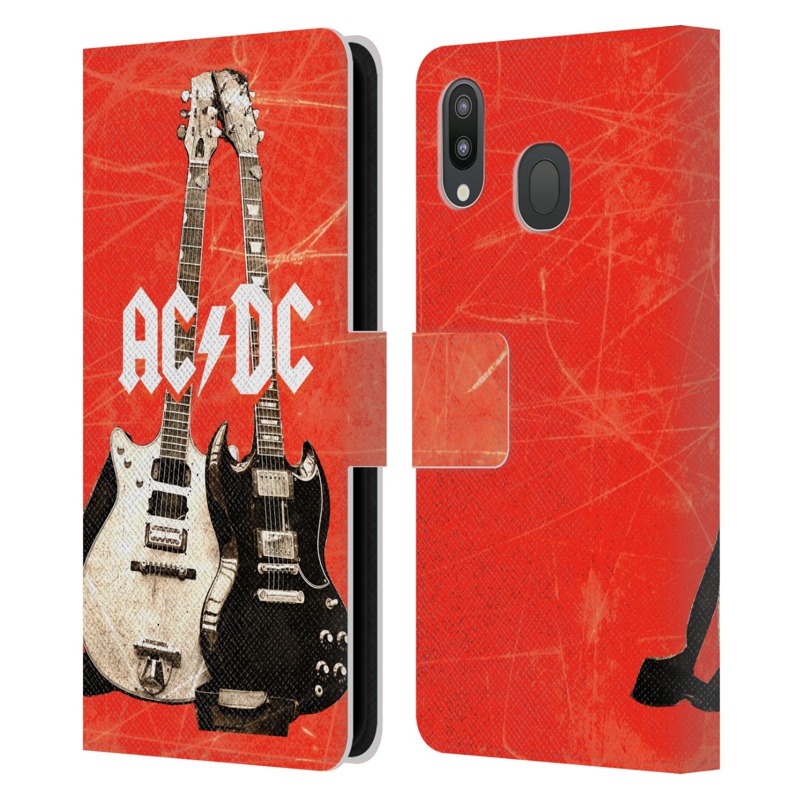 Pouzdro na mobil Samsung Galaxy M20 - Head Case - AC/DC - kytara červené pozadí