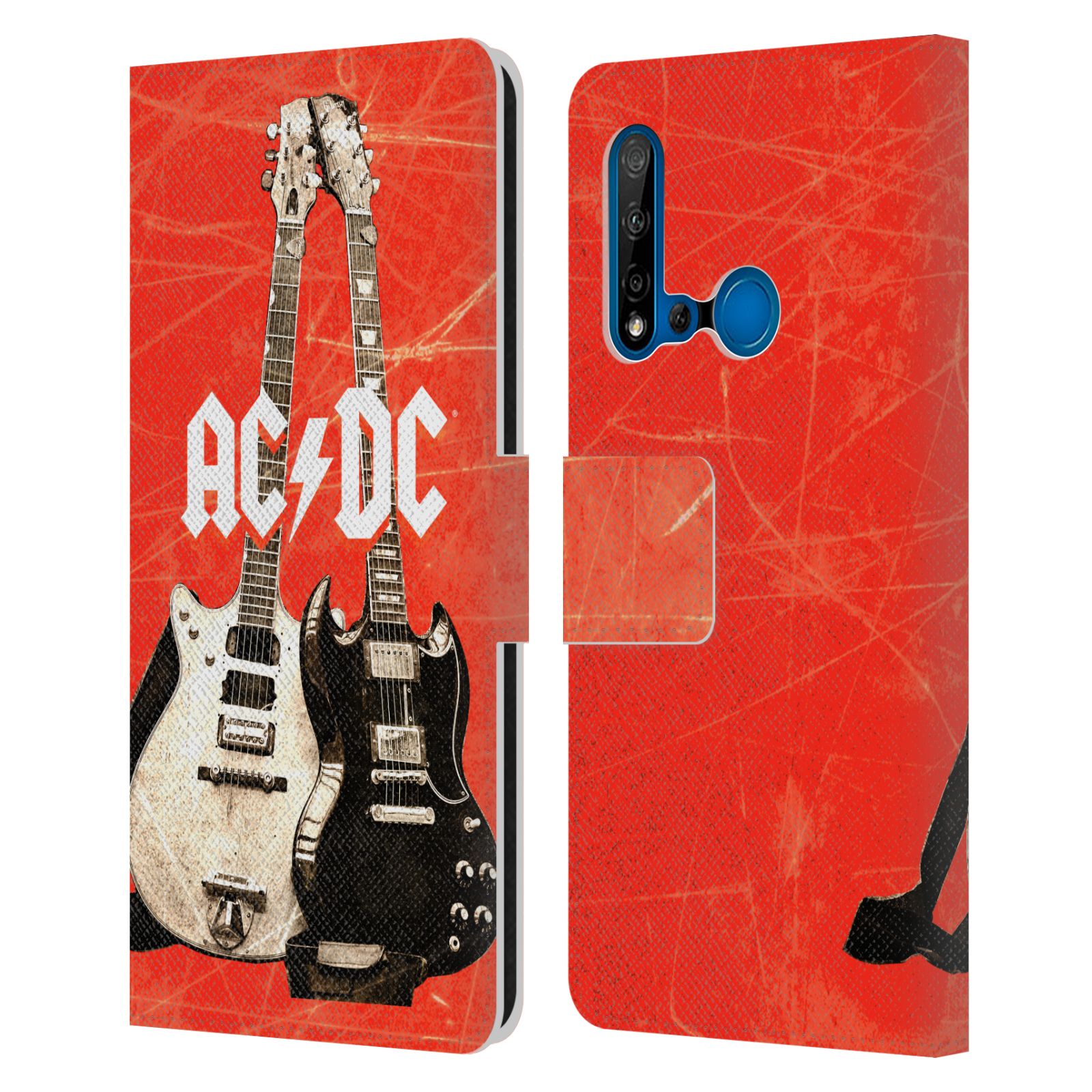 Pouzdro na mobil Huawei P20 LITE 2019 - Head Case - AC/DC - kytara červené pozadí