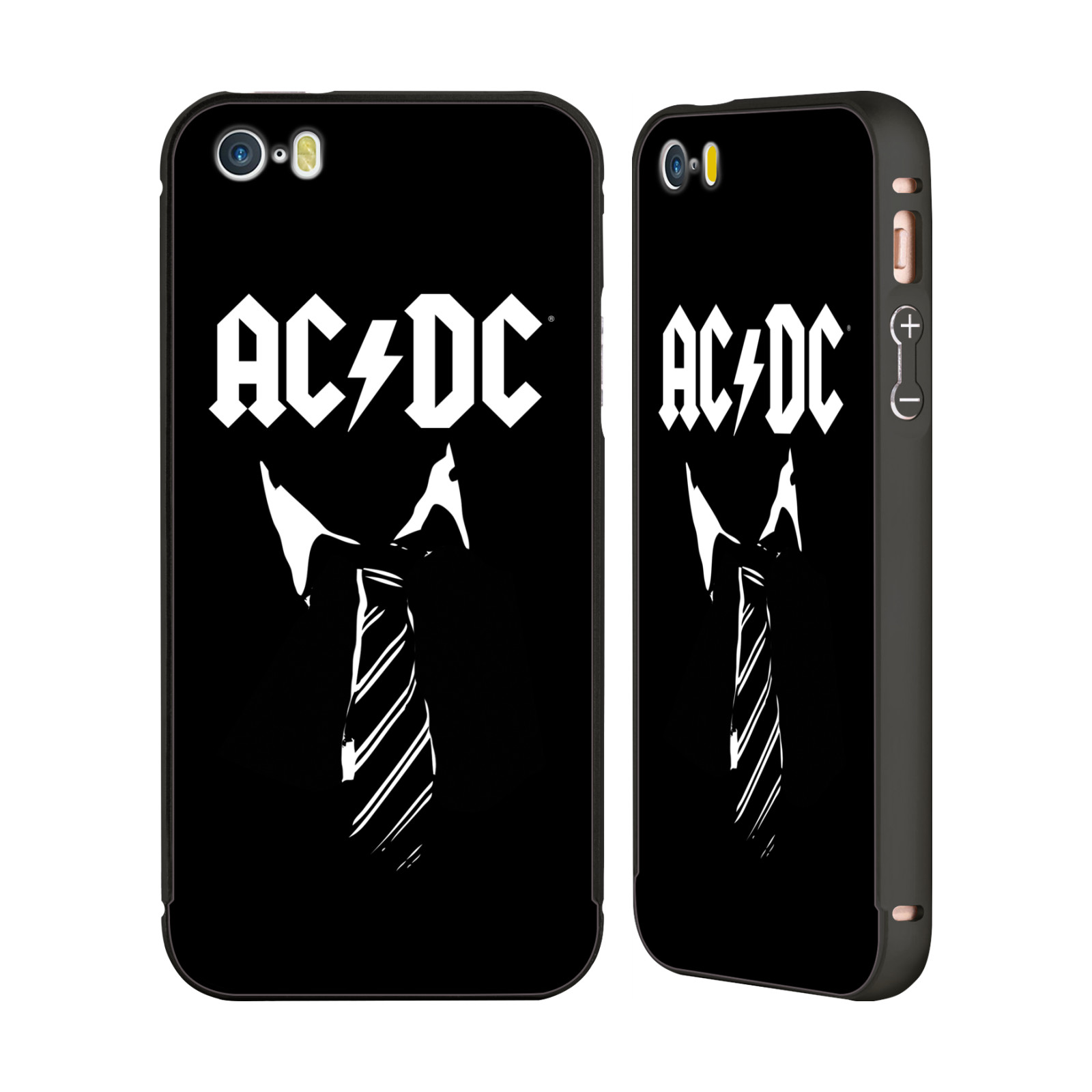 official ac/dc acdc iconic black bumper slider case for apple