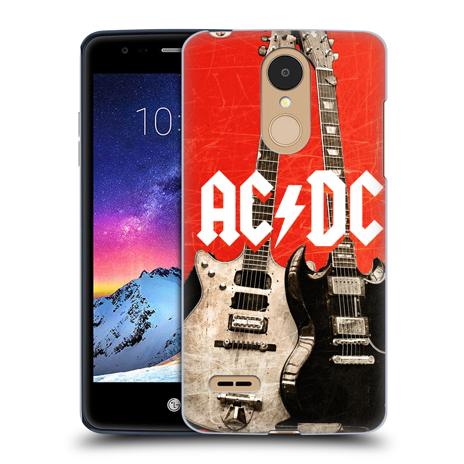 HEAD CASE plastový obal na mobil LG K9 / K8 2018 rocková skupina ACDC kytara červená