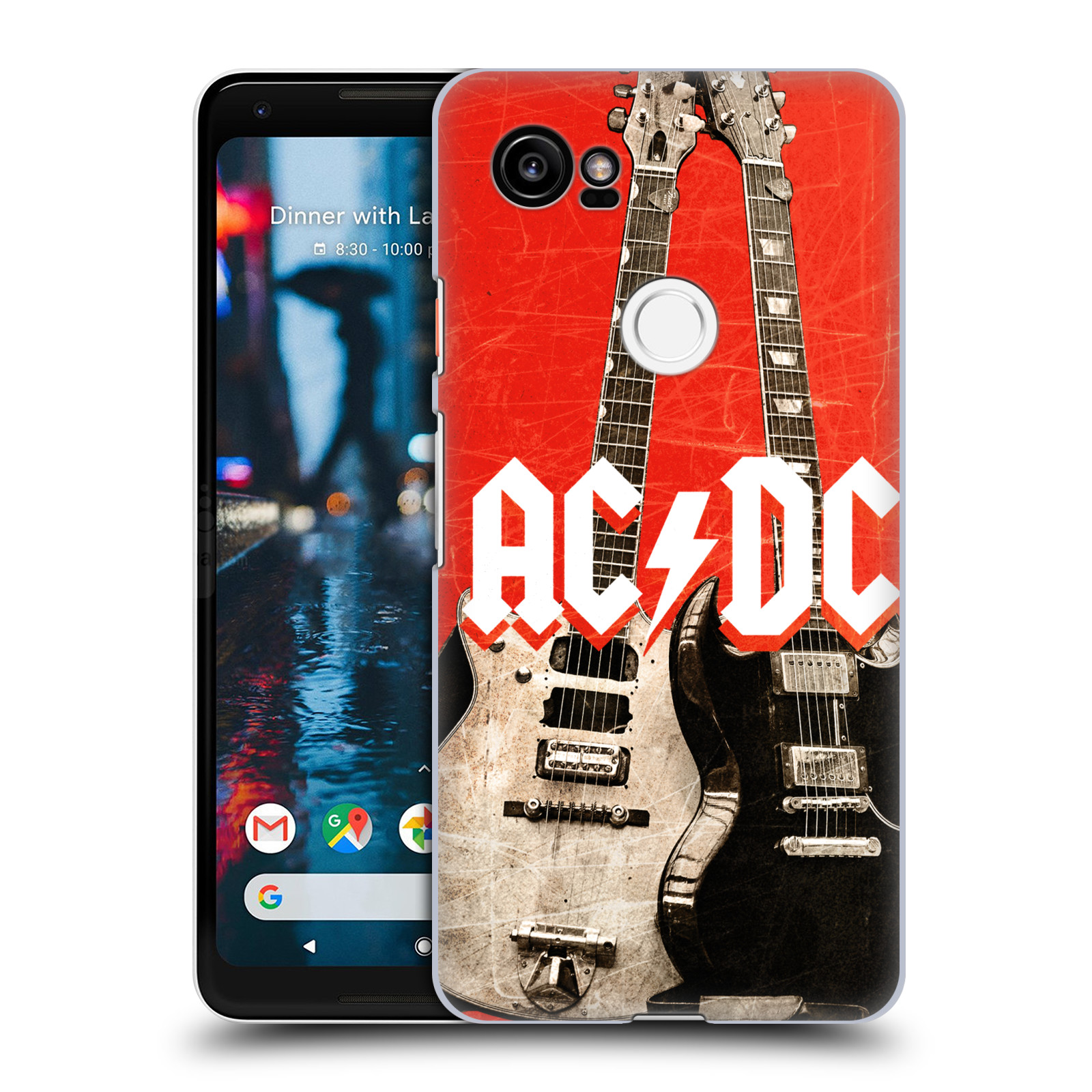 HEAD CASE plastový obal na mobil Google Pixel 2 XL rocková skupina ACDC kytara červená