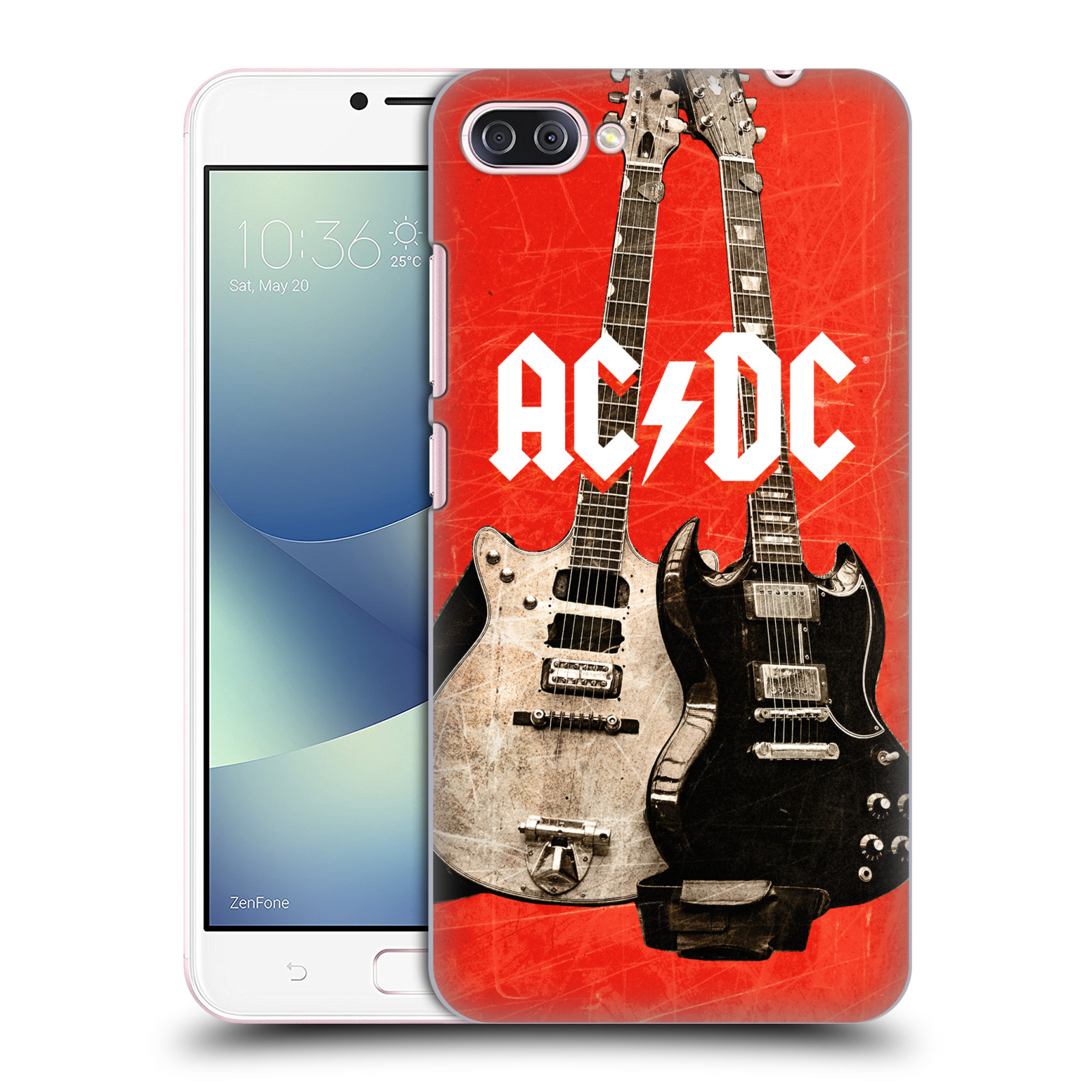 HEAD CASE plastový obal na mobil Asus Zenfone 4 MAX ZC554KL rocková skupina ACDC kytara červená