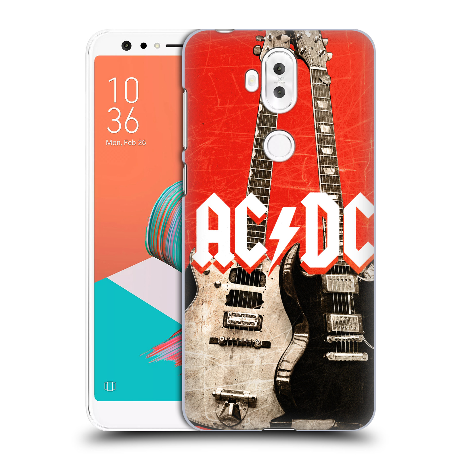 HEAD CASE plastový obal na mobil Asus Zenfone 5 LITE ZC600KL rocková skupina ACDC kytara červená