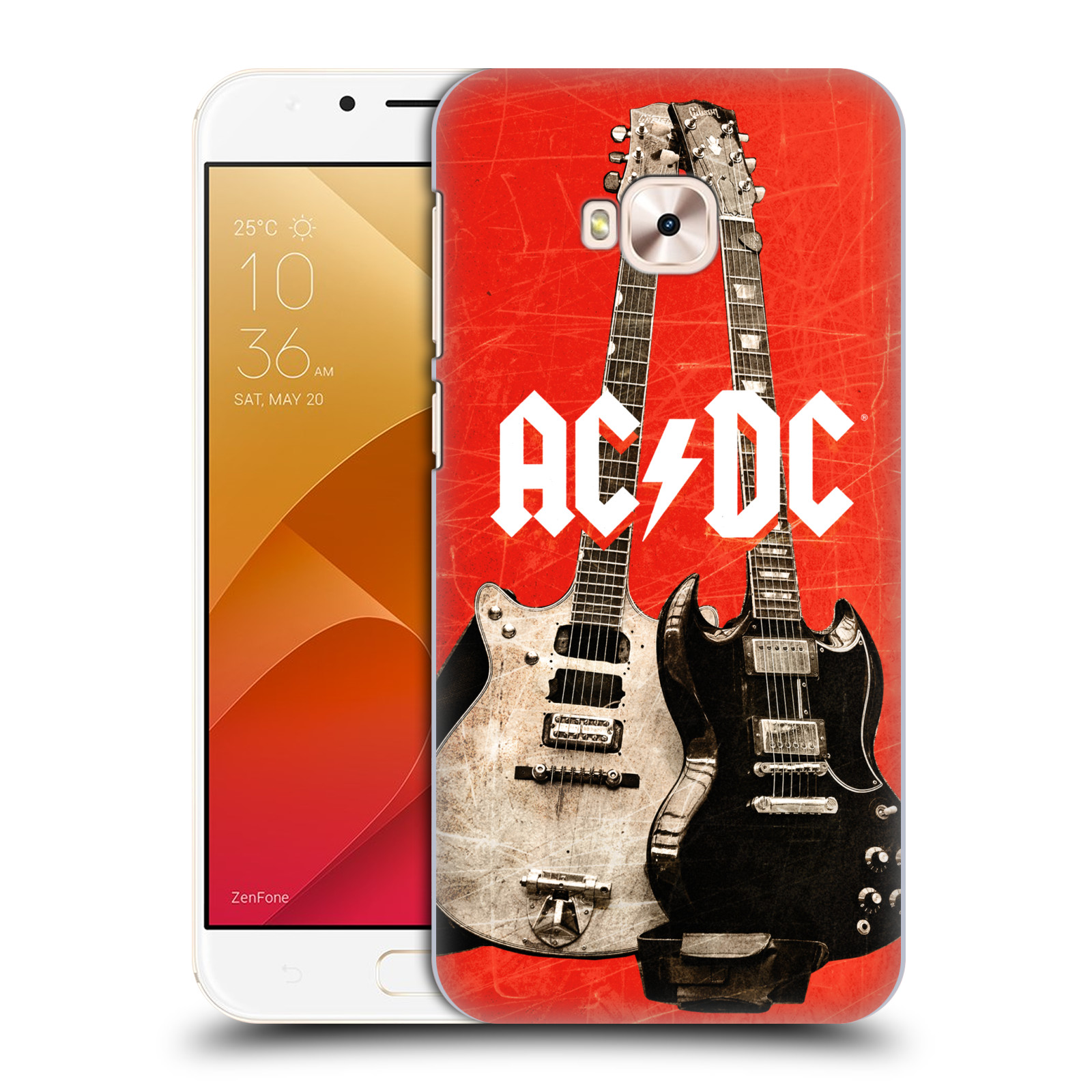 HEAD CASE plastový obal na mobil Asus Zenfone 4 Selfie Pro ZD552KL rocková skupina ACDC kytara červená