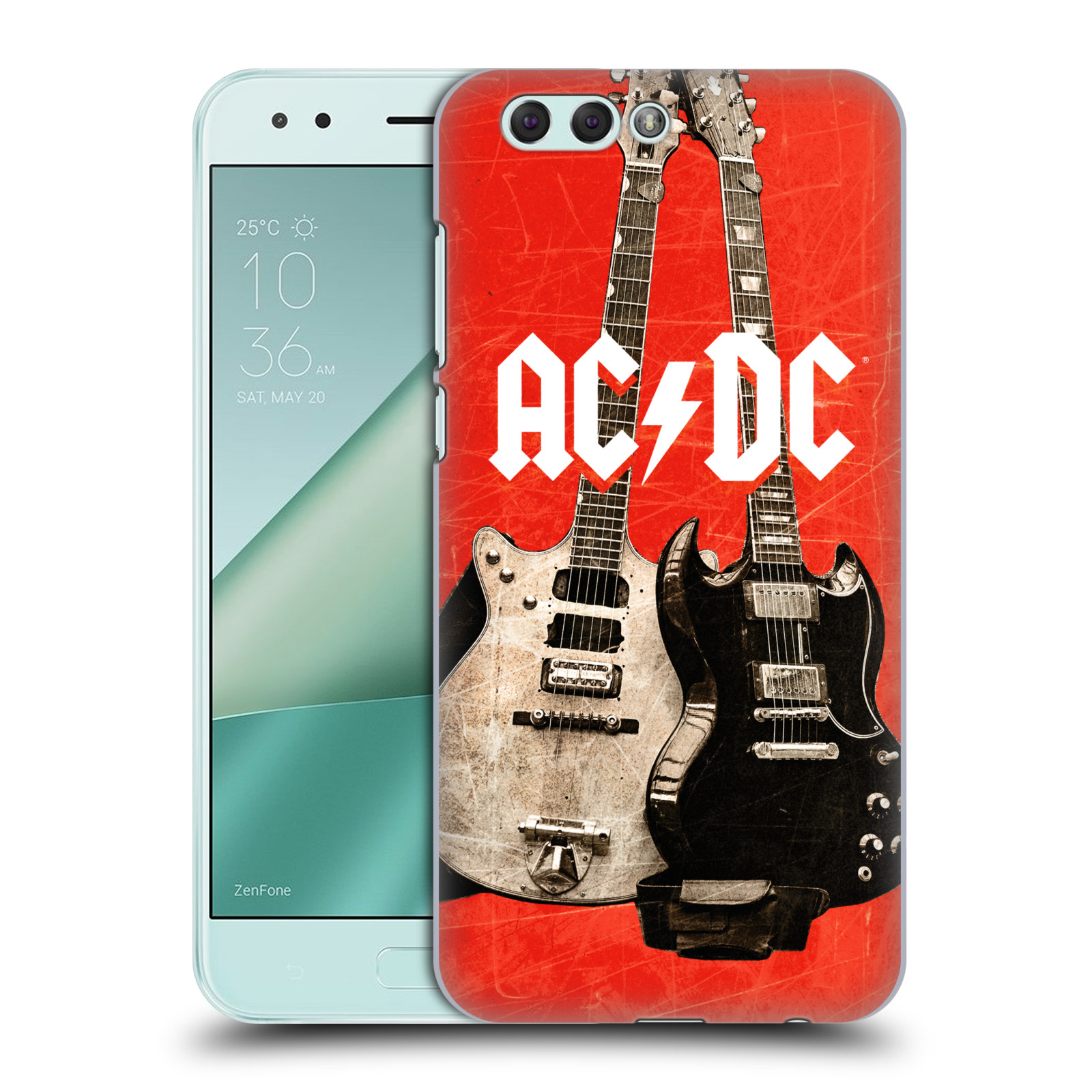 HEAD CASE plastový obal na mobil Asus Zenfone 4 ZE554KL rocková skupina ACDC kytara červená