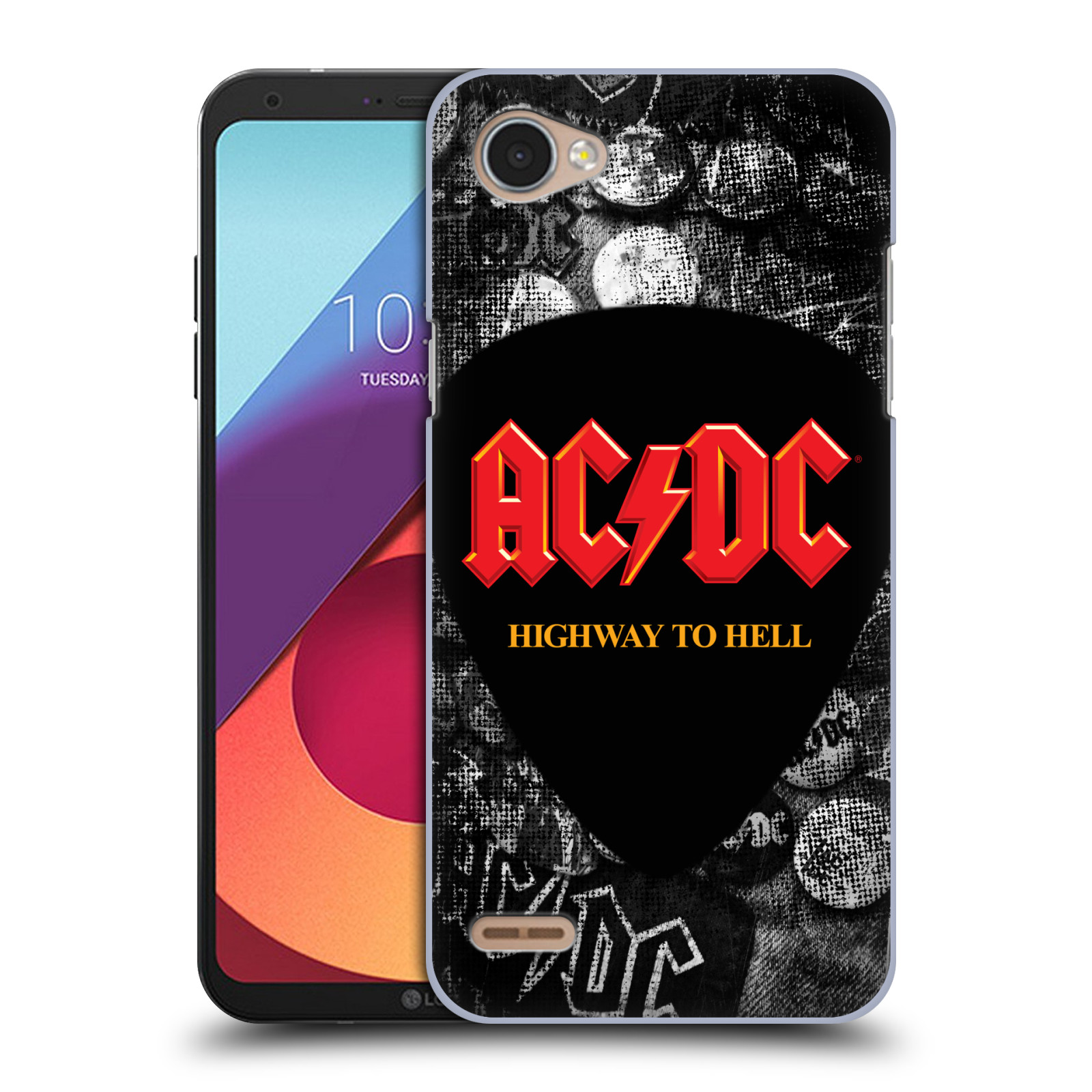 HEAD CASE plastový obal na mobil LG Q6 / Q6 PLUS rocková skupina ACDC logo Highway to Hell trsátko