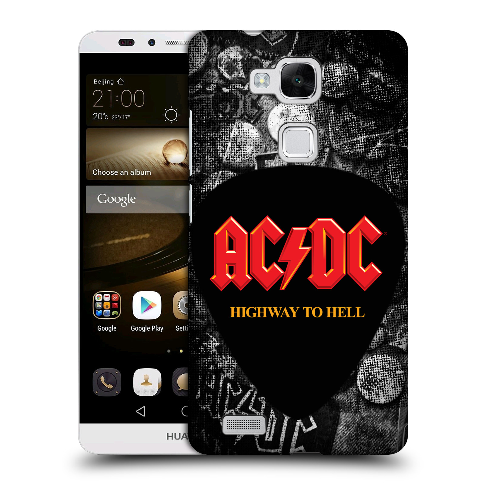 HEAD CASE plastový obal na mobil Huawei Mate 7 rocková skupina ACDC logo Highway to Hell trsátko