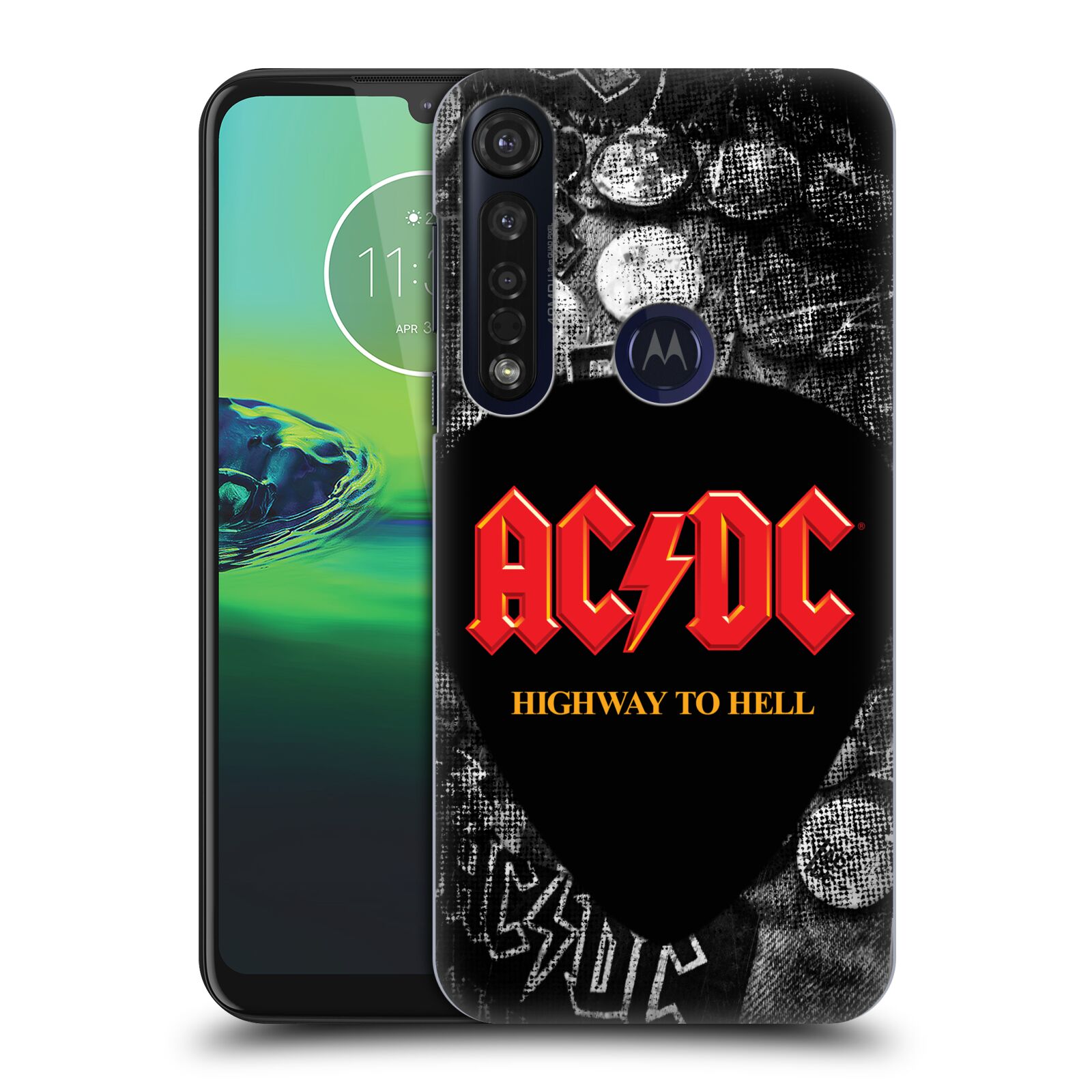 Pouzdro na mobil Motorola Moto G8 PLUS - HEAD CASE - rocková skupina ACDC logo Highway to Hell trsátko