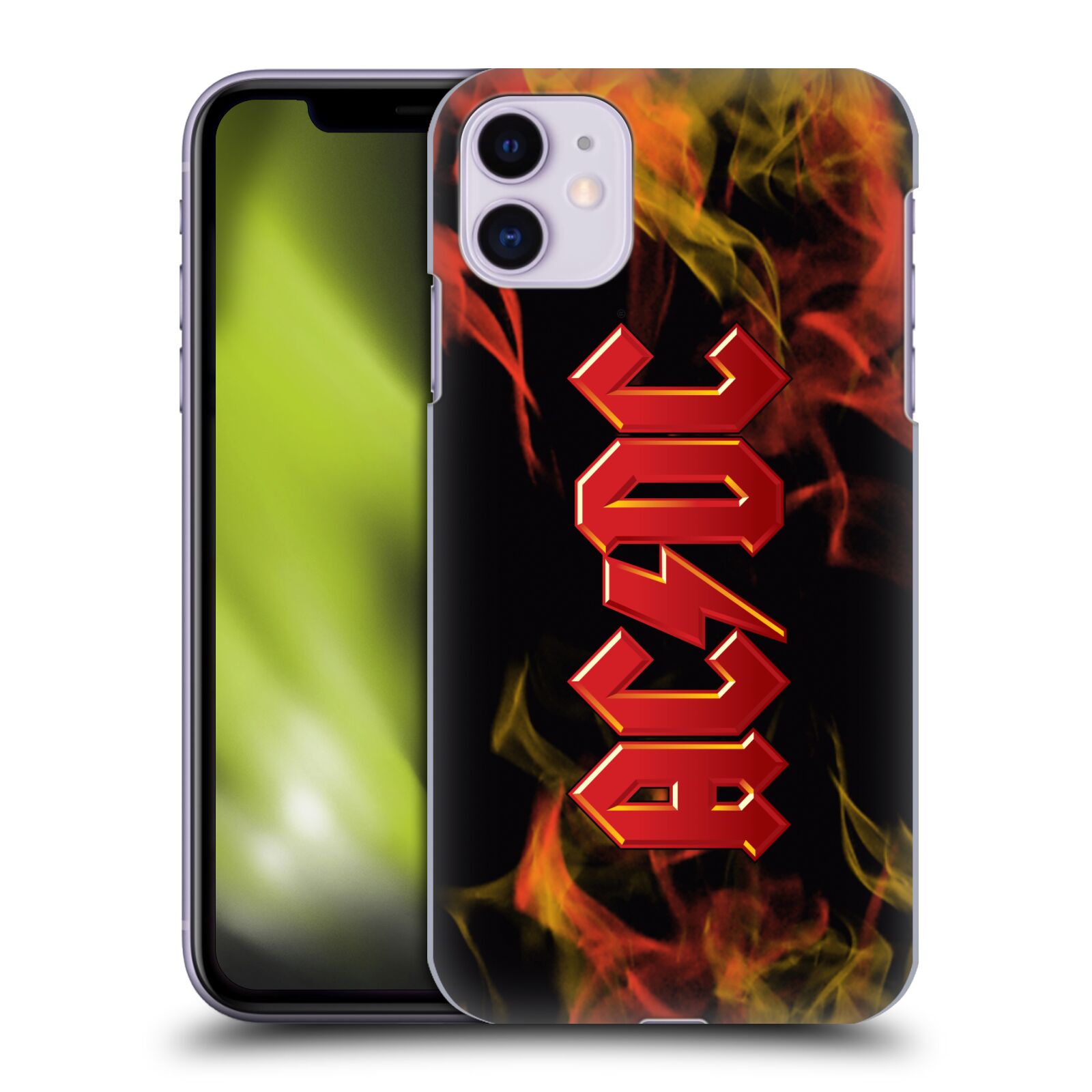 Pouzdro na mobil Apple Iphone 11 - HEAD CASE - rocková skupina ACDC logo plameny