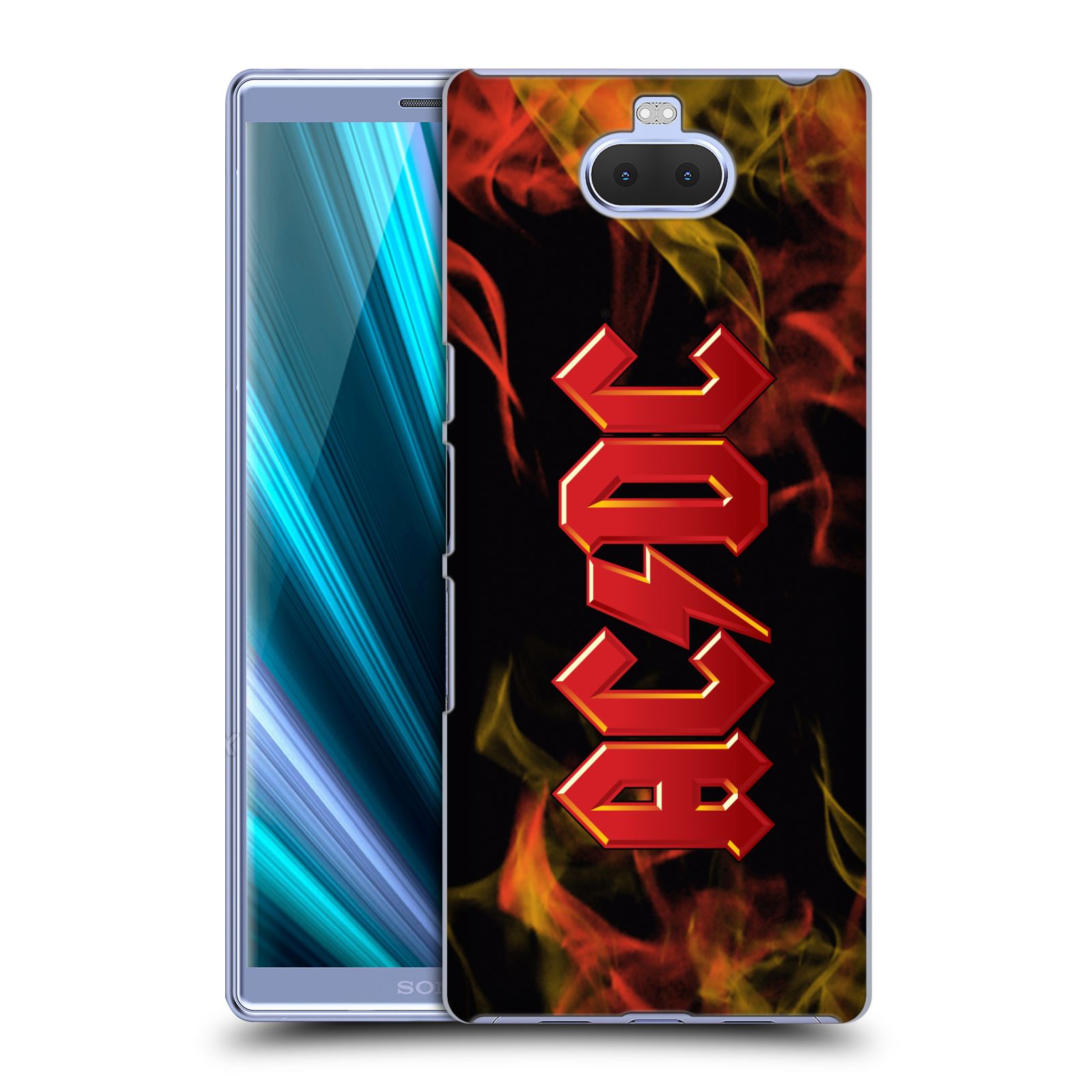 Pouzdro na mobil Sony Xperia 10 Plus - Head Case - rocková skupina ACDC logo plameny