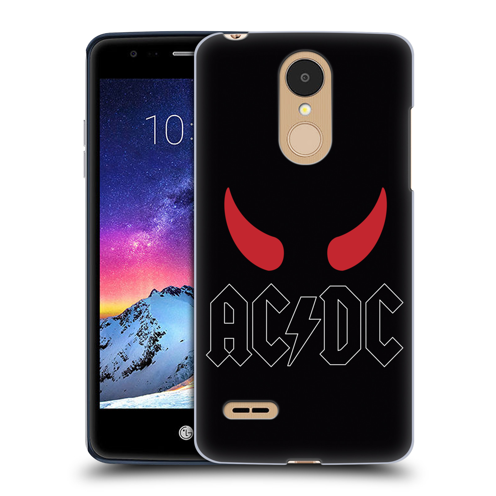 HEAD CASE plastový obal na mobil LG K9 / K8 2018 rocková skupina ACDC logo červené rohy