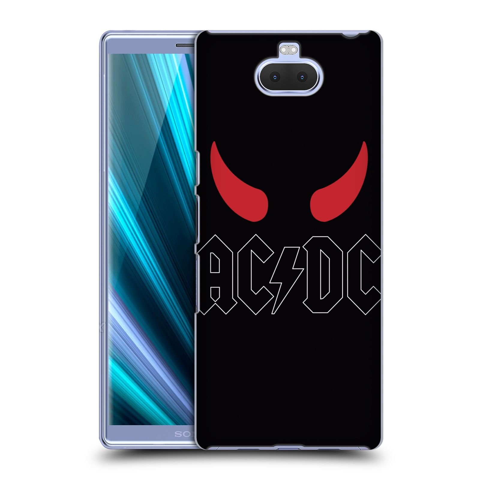 Pouzdro na mobil Sony Xperia 10 Plus - Head Case - rocková skupina ACDC logo červené rohy
