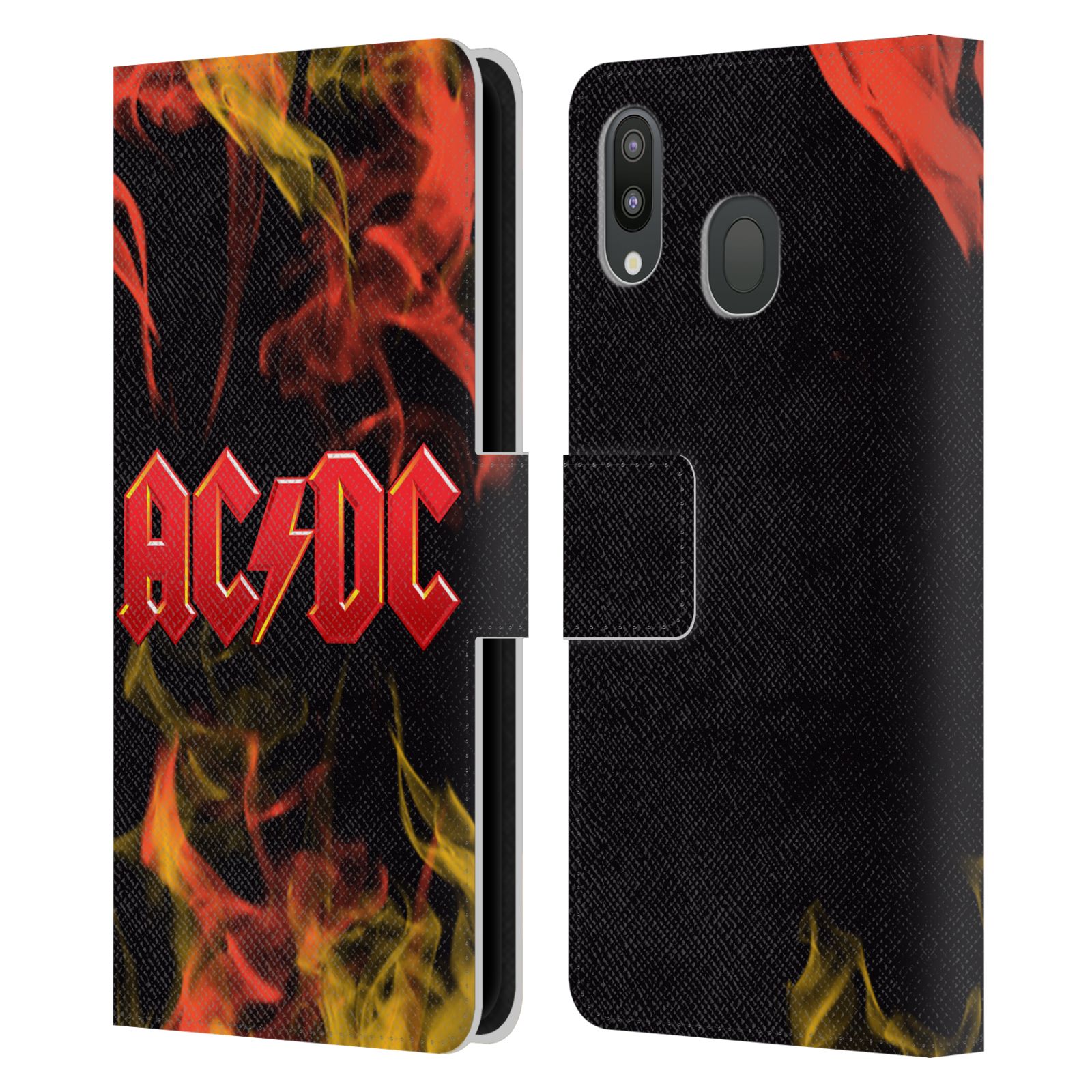 Pouzdro na mobil Samsung Galaxy M20 - HEAD CASE - Rocková skupin ACDC - Fire Logo