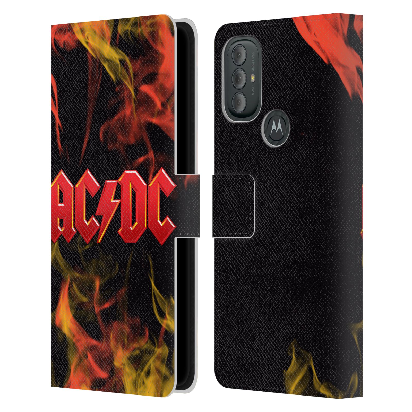 Pouzdro na mobil Motorola Moto G10 / G30 - HEAD CASE - Rocková skupin ACDC - Fire Logo