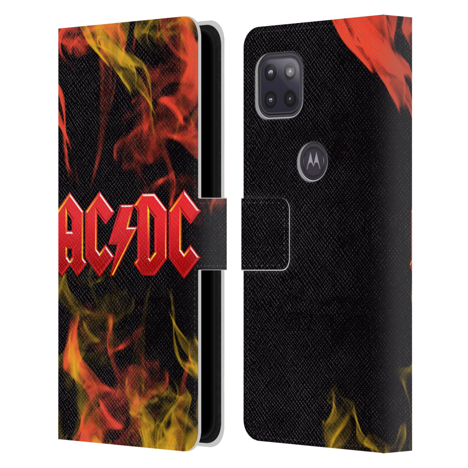 Pouzdro na mobil Motorola Moto G 5G - HEAD CASE - Rocková skupin ACDC - Fire Logo