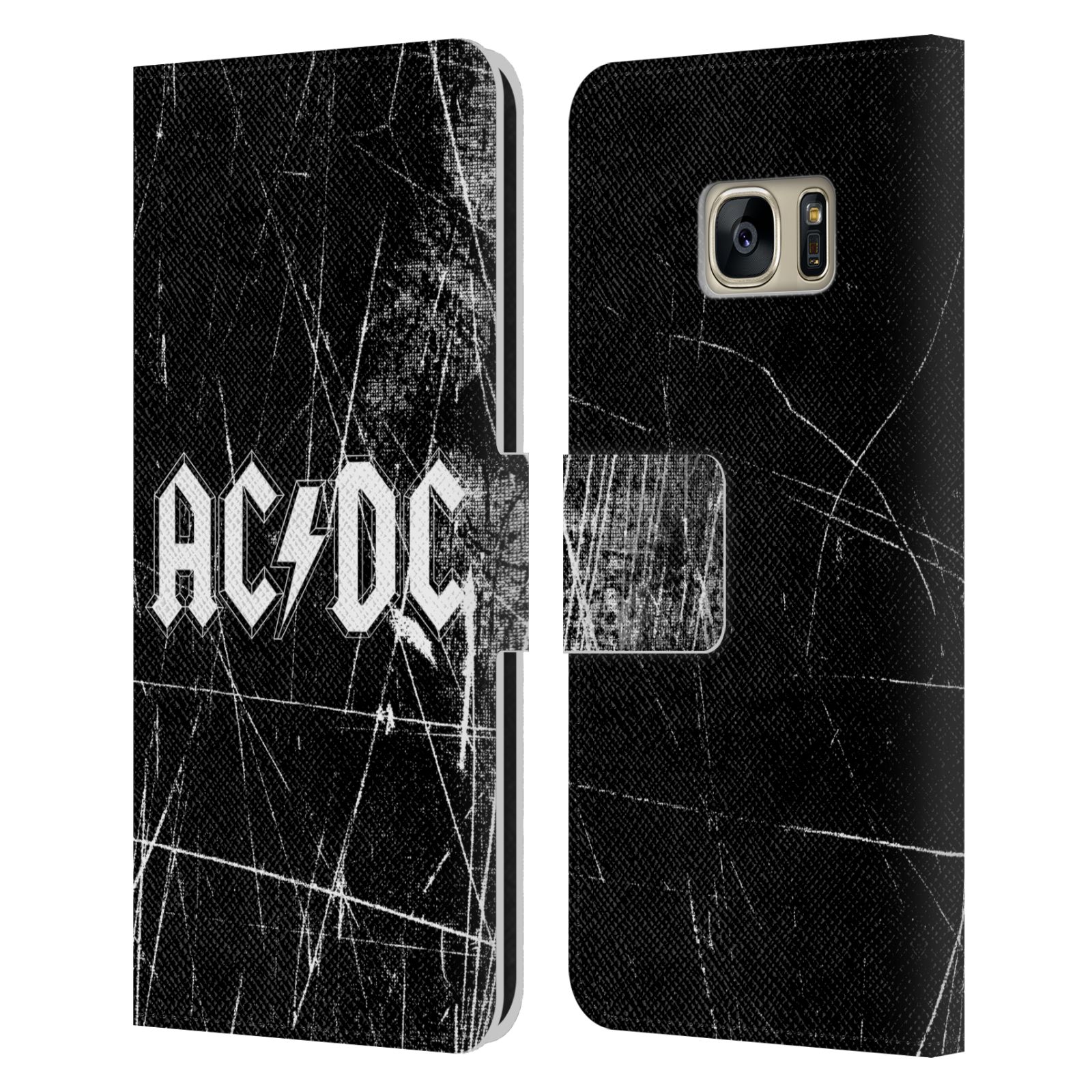 Pouzdro na mobil Samsung Galaxy S7 - HEAD CASE - Rocková skupin ACDC - černobílý nadpis