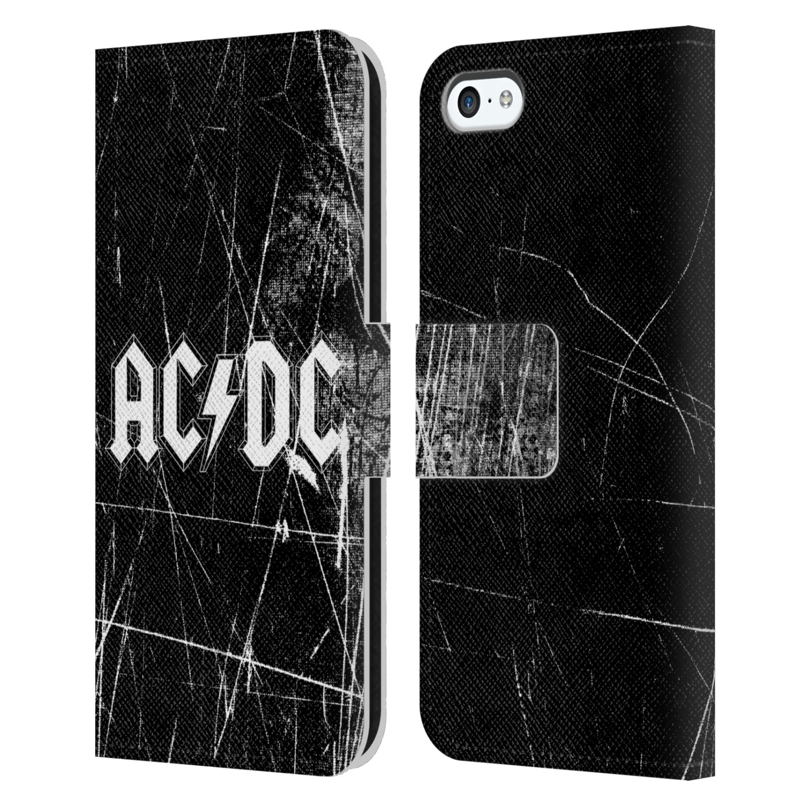 Pouzdro na mobil Apple Iphone 5C - HEAD CASE - Rocková skupin ACDC - černobílý nadpis