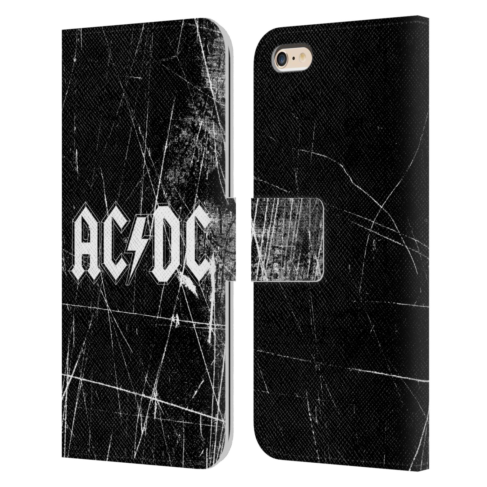 Pouzdro na mobil Apple Iphone 6 PLUS / 6S PLUS - HEAD CASE - Rocková skupin ACDC - černobílý nadpis