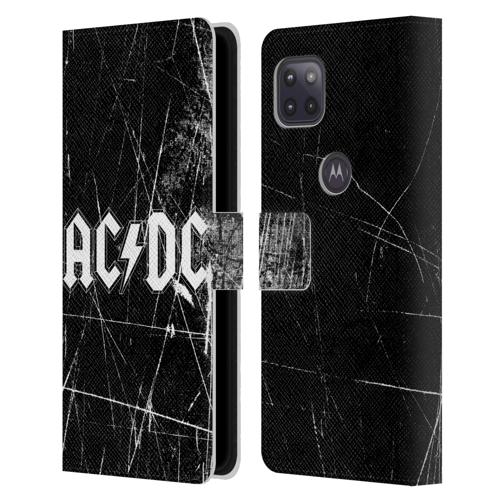 Pouzdro na mobil Motorola Moto G 5G - HEAD CASE - Rocková skupin ACDC - černobílý nadpis