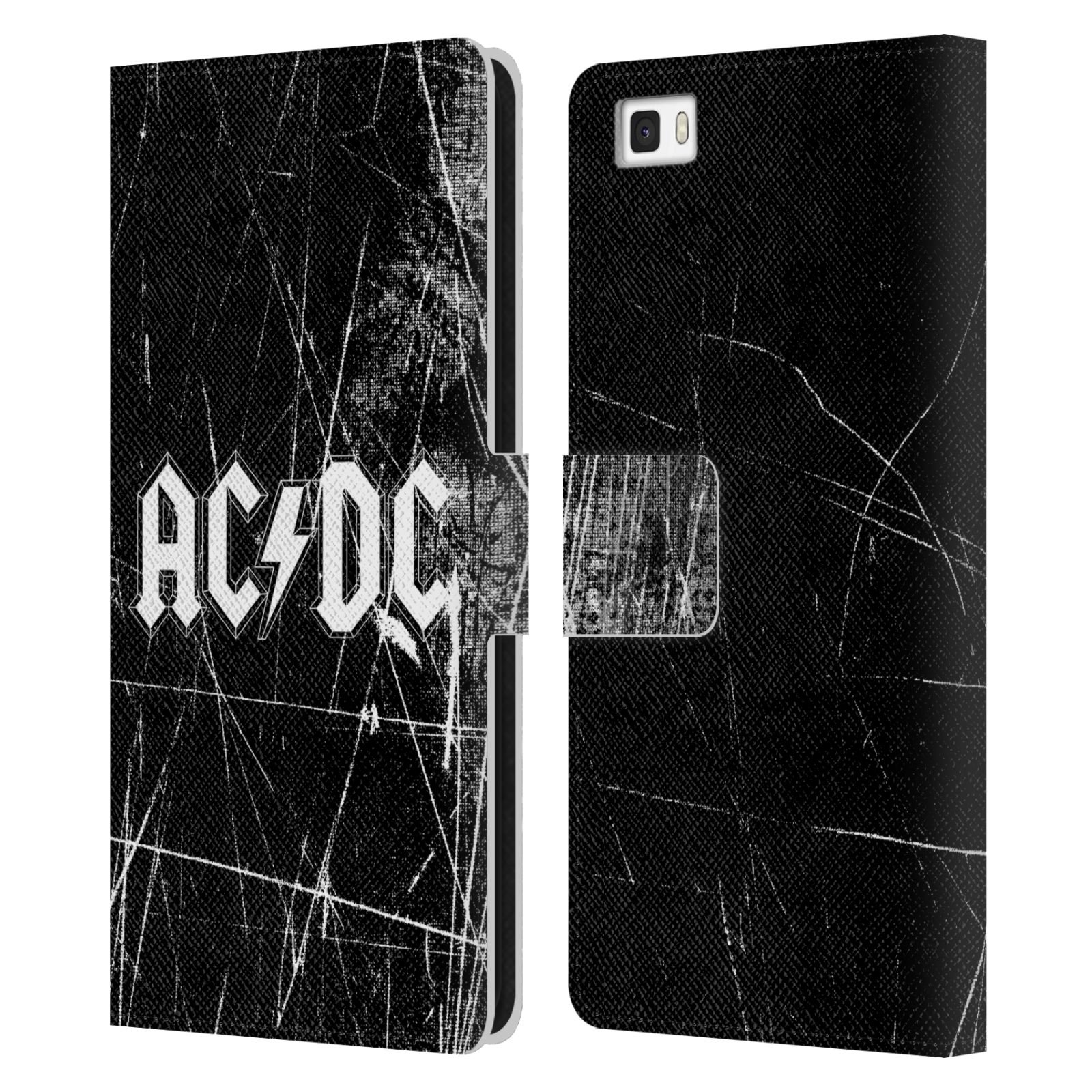 Pouzdro na mobil Huawei P8 LITE - HEAD CASE - Rocková skupin ACDC - černobílý nadpis