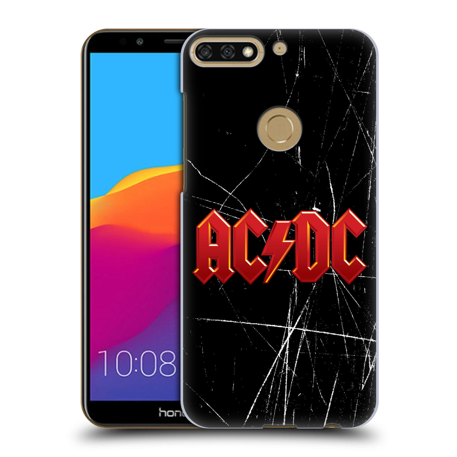 HEAD CASE plastový obal na mobil Honor 7c rocková skupina ACDC červený nadpis logo