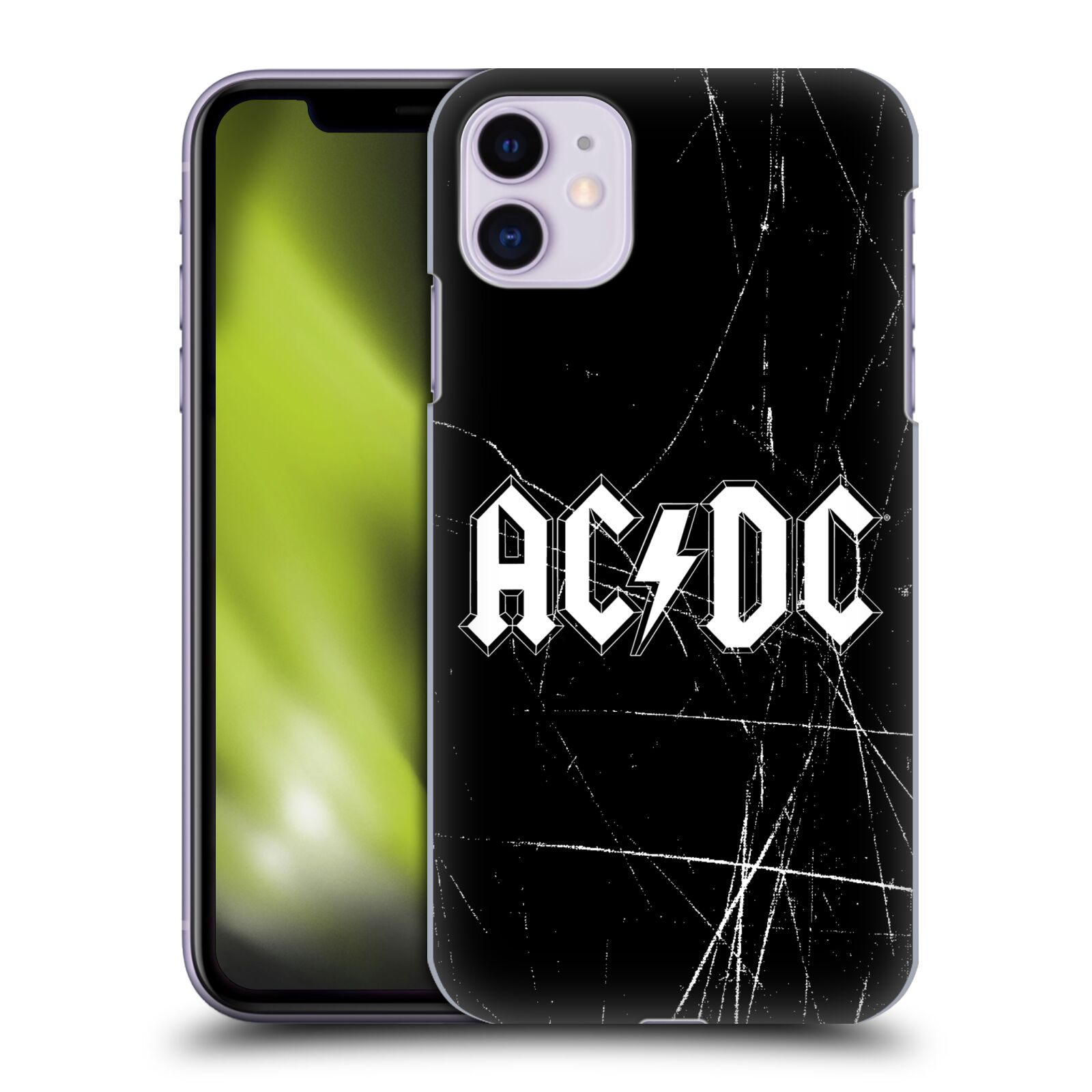 Pouzdro na mobil Apple Iphone 11 - HEAD CASE - rocková skupina ACDC bílý nadpis logo