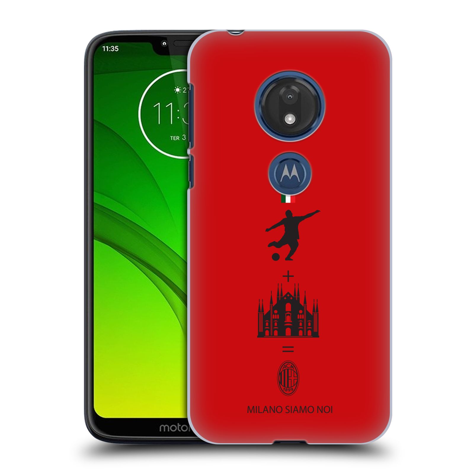 Pouzdro na mobil Motorola Moto G7 Play oficiální kryt fotbalový tým AC MILÁN červená