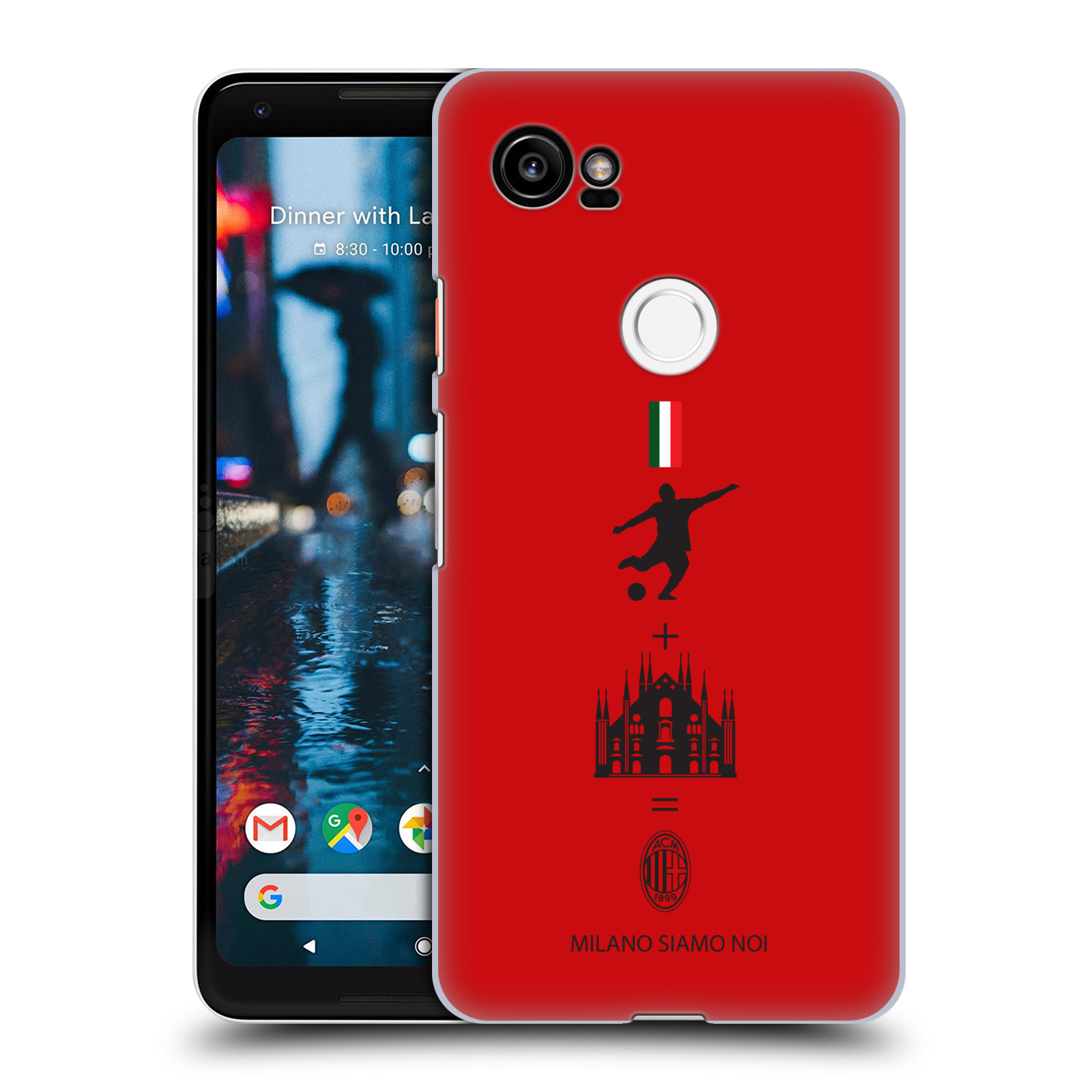HEAD CASE plastový obal na mobil Google Pixel 2 XL oficiální kryt fotbalový tým AC MILÁN červená