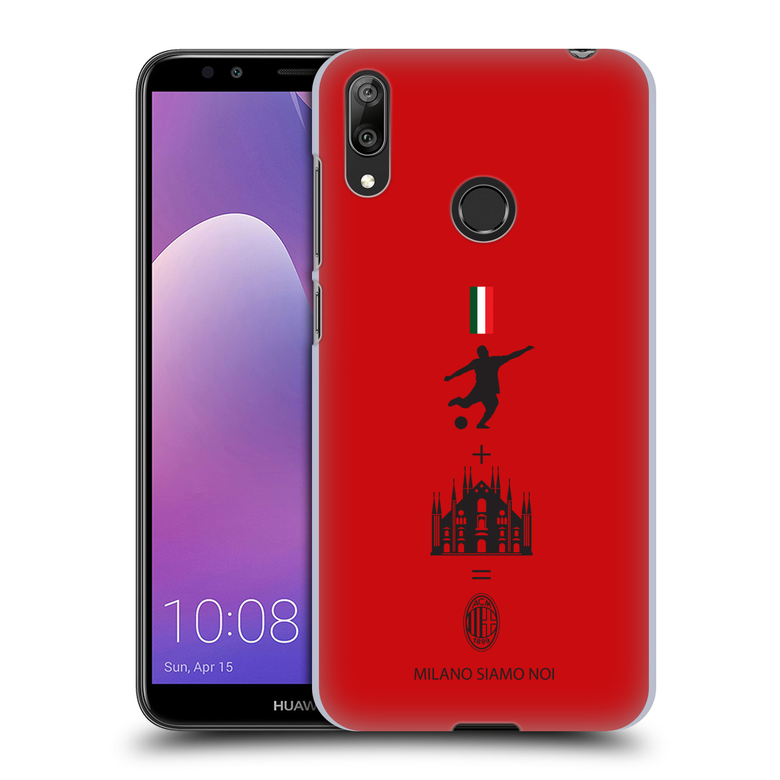 Pouzdro na mobil Huawei Y7 2019 - Head Case - oficiální kryt fotbalový tým AC MILÁN červená