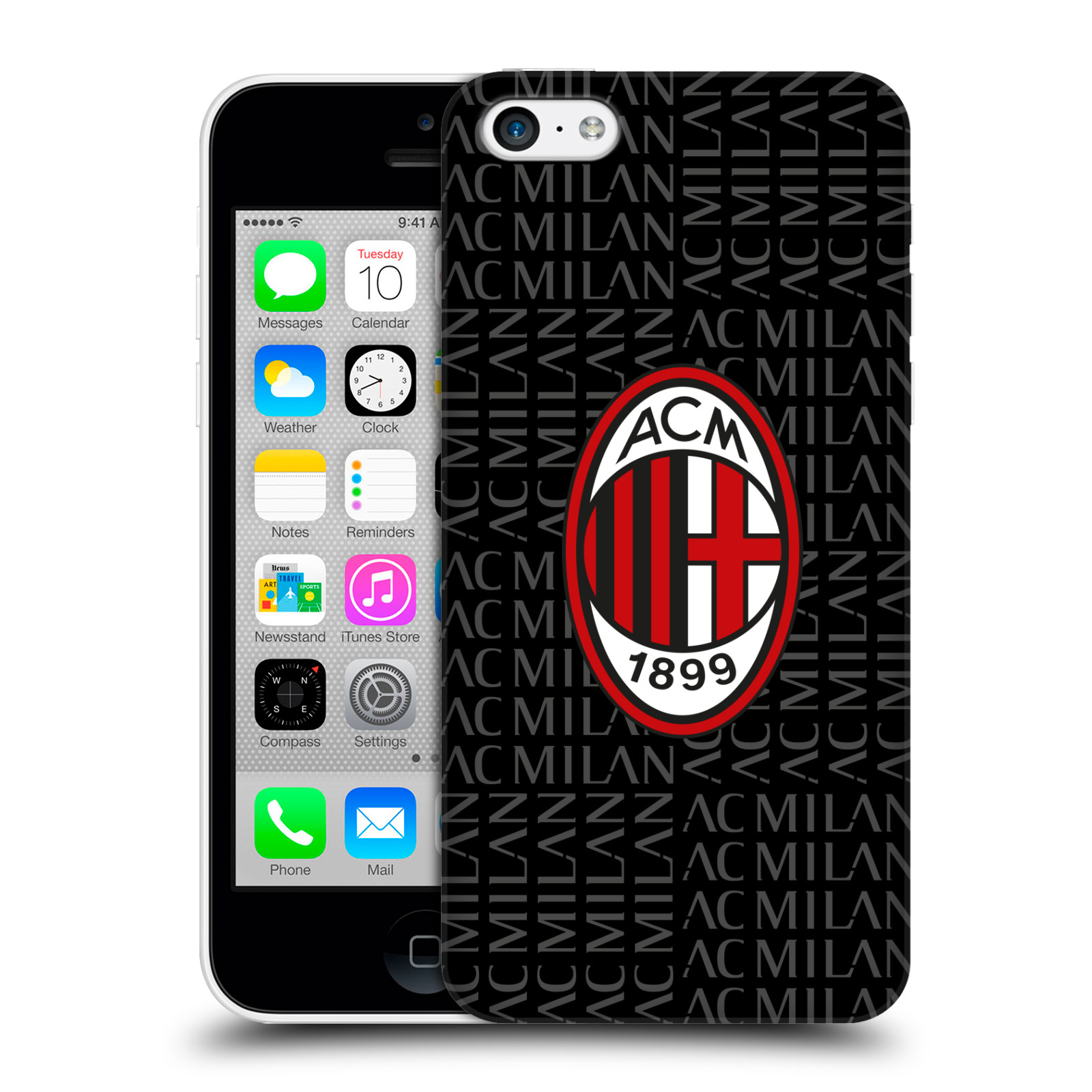 Zadní obal pro mobil Apple Iphone 5C - HEAD CASE - Fotbal - Ac Milan červená a šedá