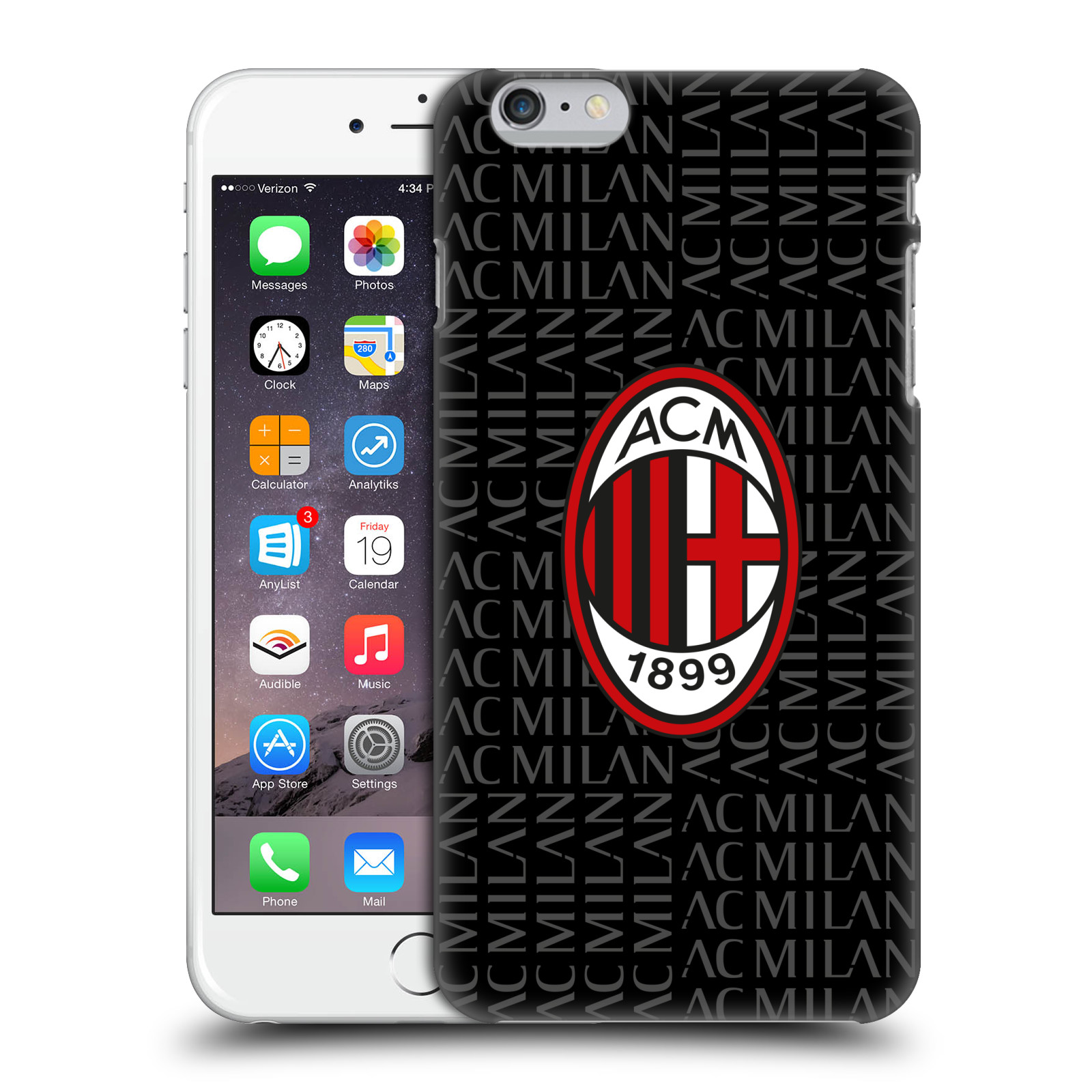 Zadní obal pro mobil Apple Iphone 6 PLUS / 6S PLUS - HEAD CASE - Fotbal - Ac Milan červená a šedá